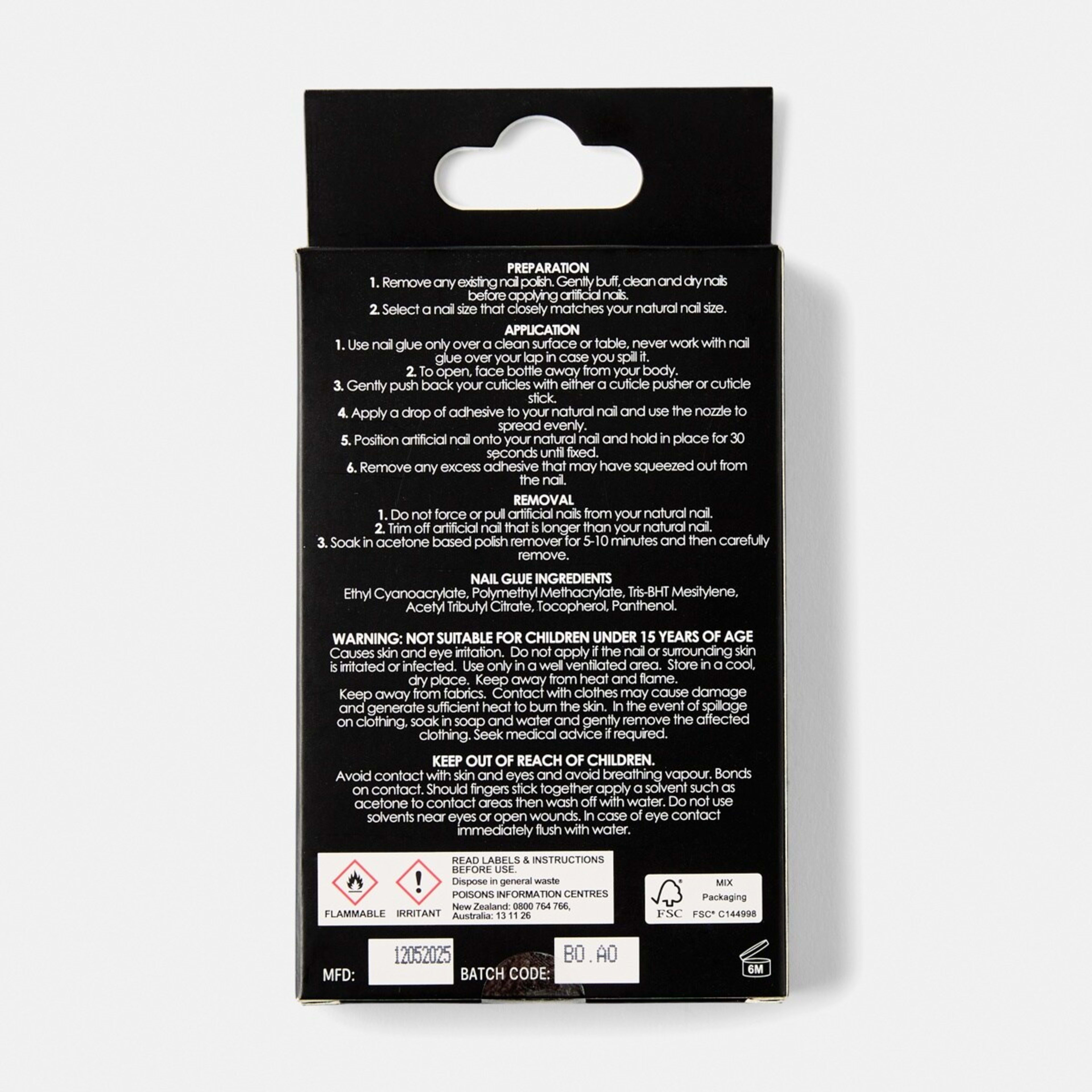 2 OXX Cosmetics 100 Pack Artificial Nails with Adhesive - Short Square Shape, French Tip, 2 of 4