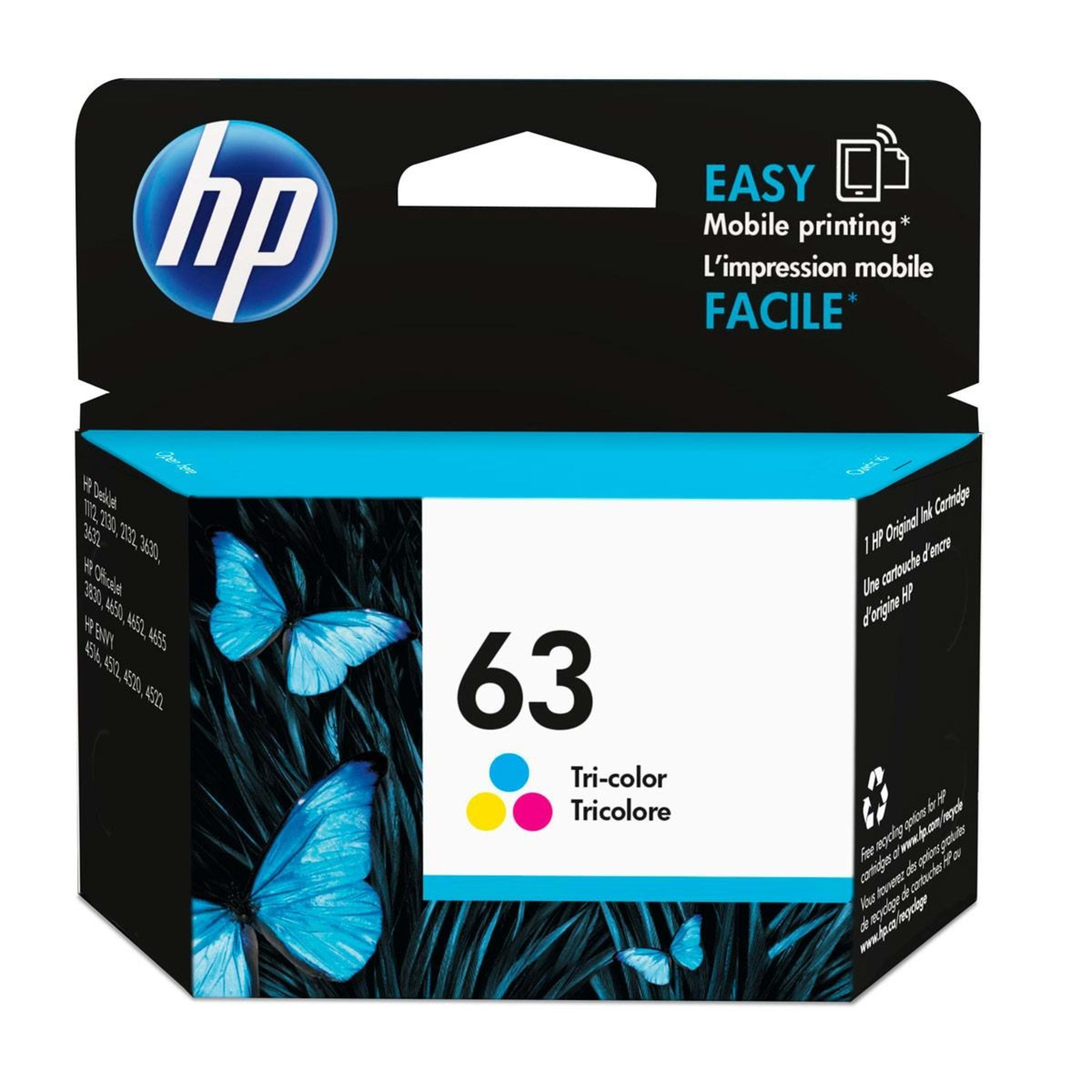 1 HP 63 Tri-Colour Original Ink Cartridge - Cyan/Magenta/Yellow