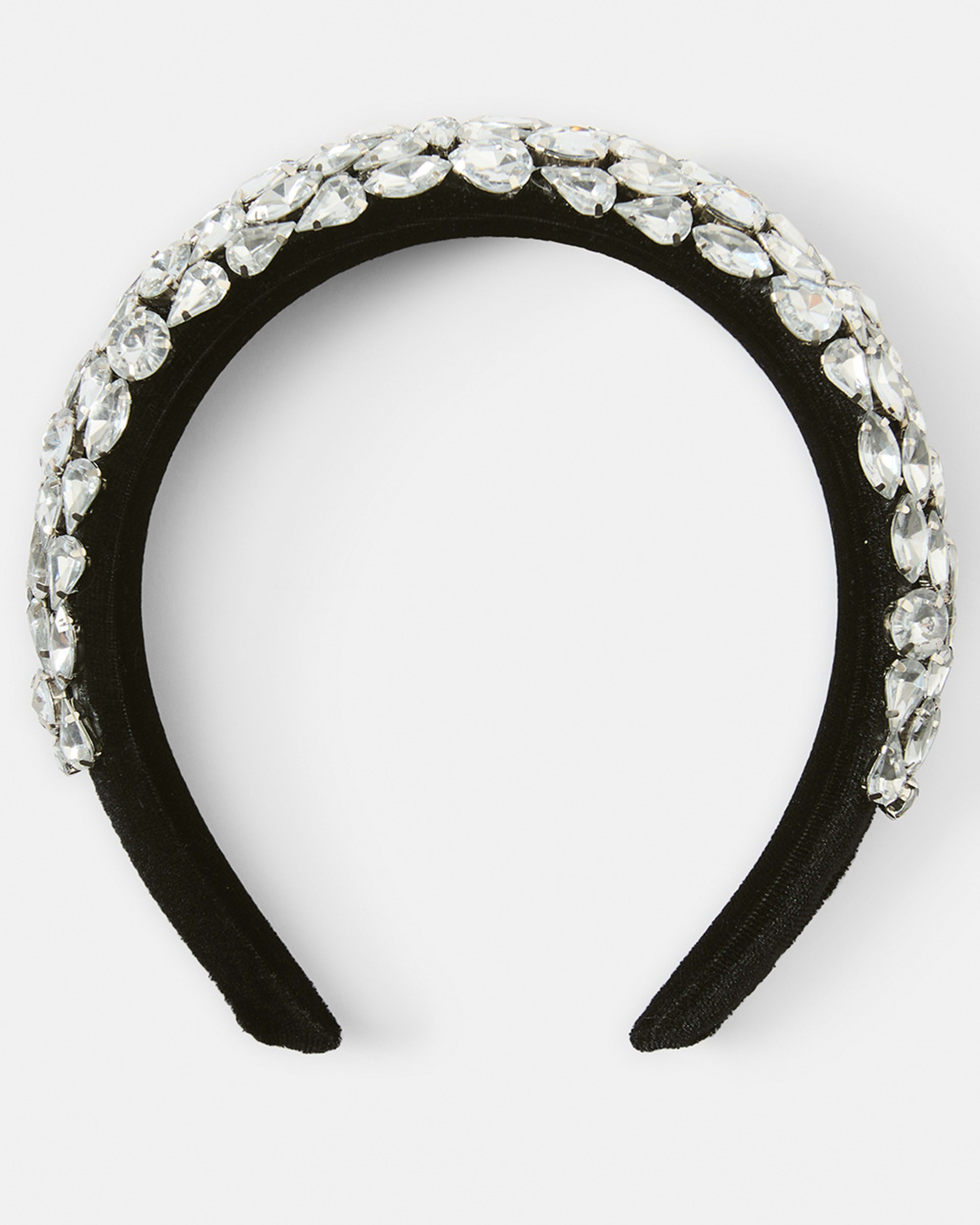 3 Statement Diamante Headband Black, 3 of 5