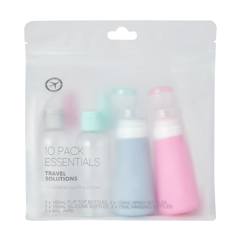 10 Pack Travel Solutions Essentials Kmart