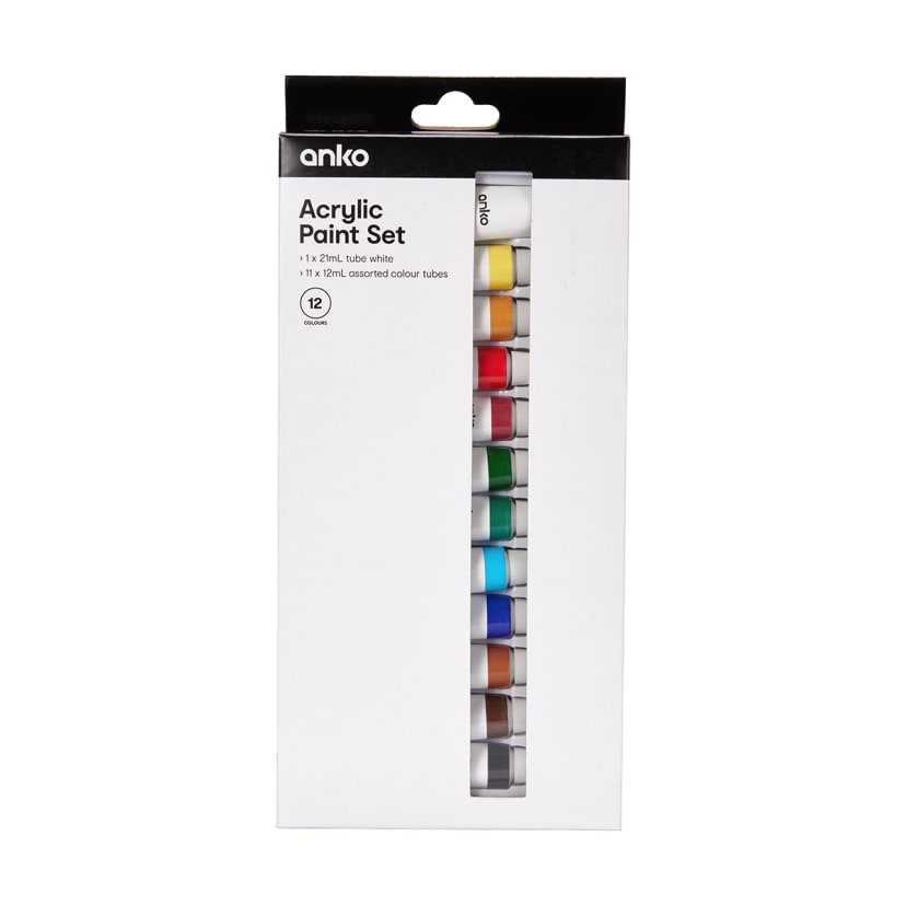 12 Pack Acrylic Paints Kmart