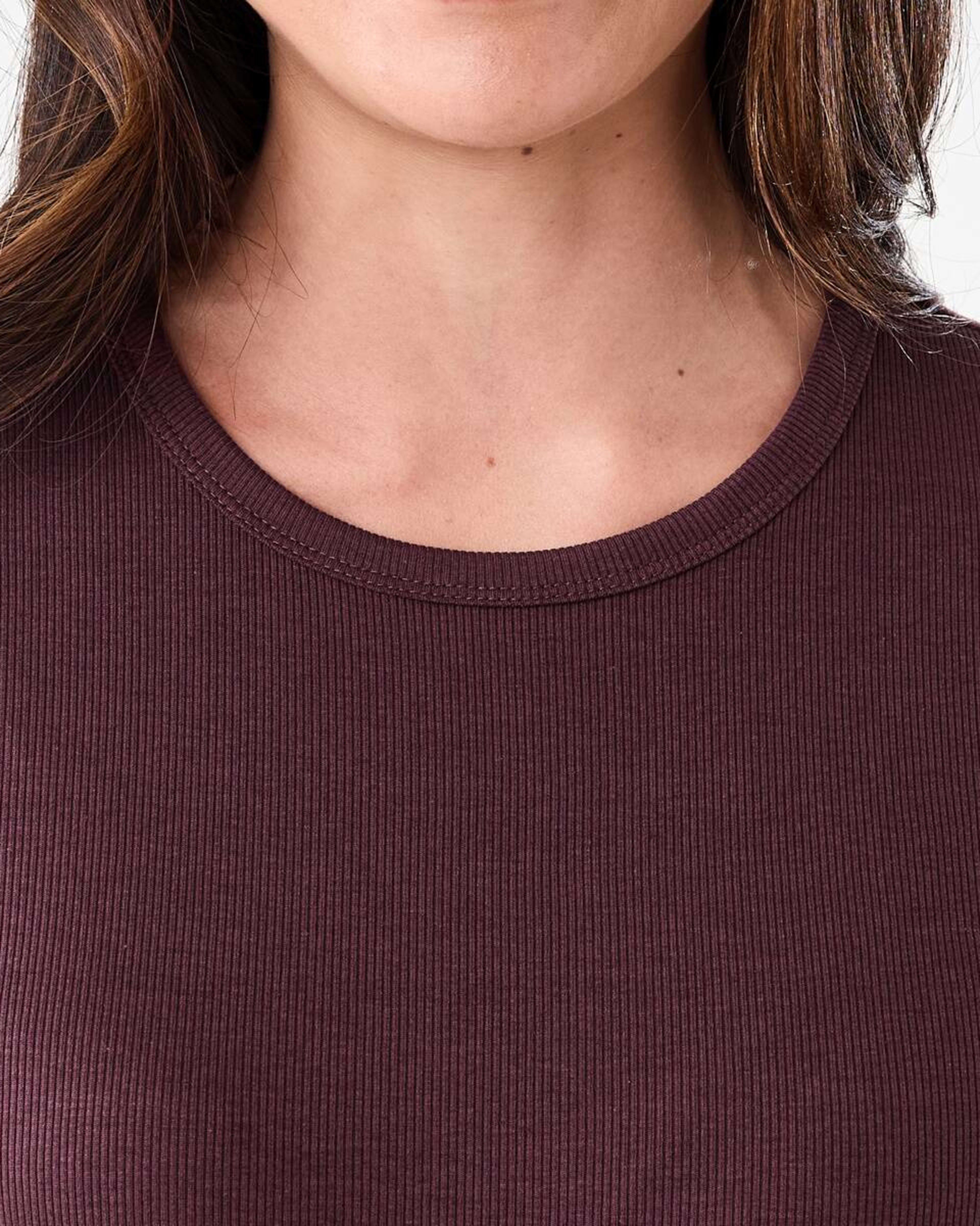 5 Short Sleeve Rib Crew Neck T-shirt WARM MULBERRY, 5 of 5