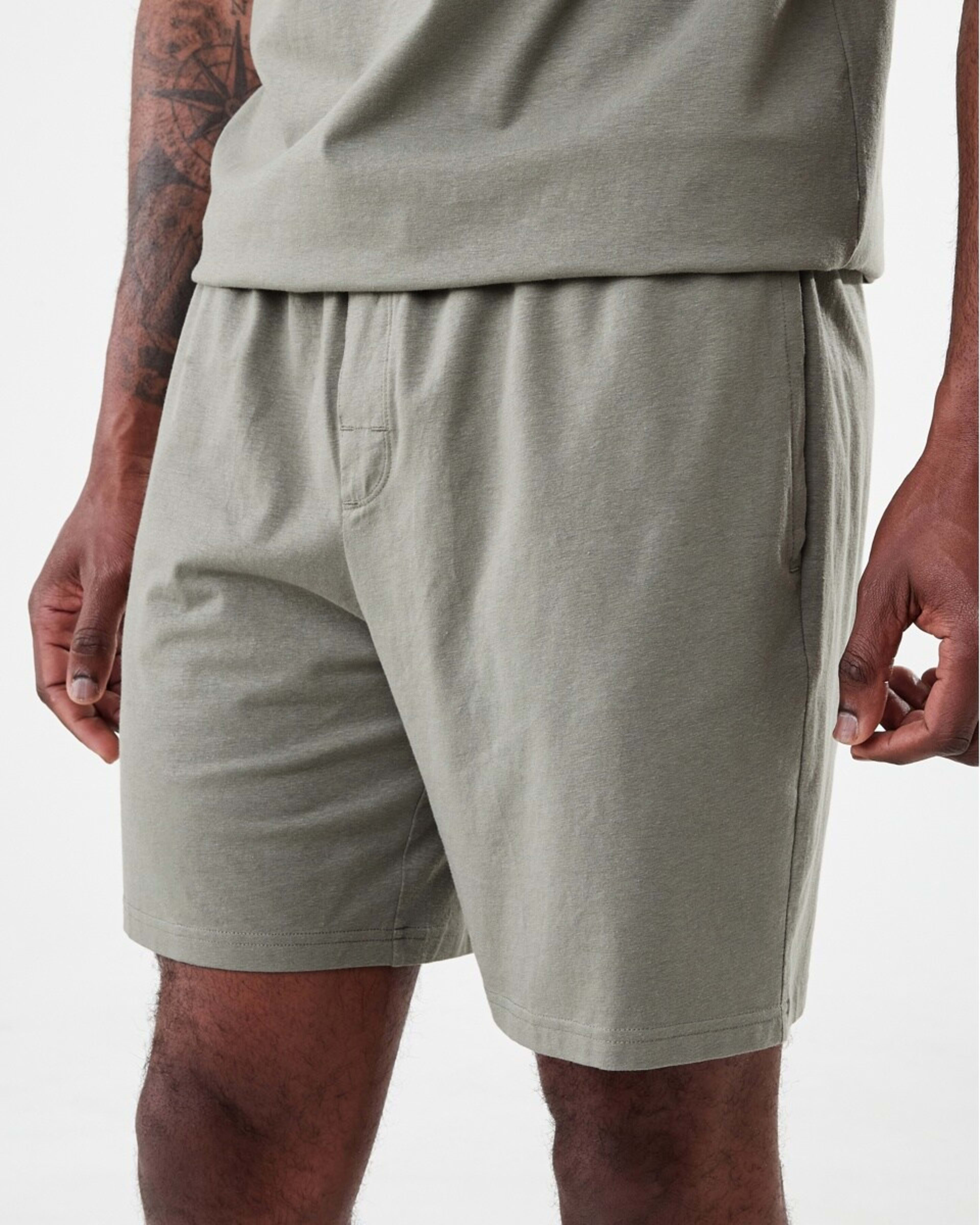 2 Cotton Elastane Sleep Shorts Grn Moss, 2 of 7