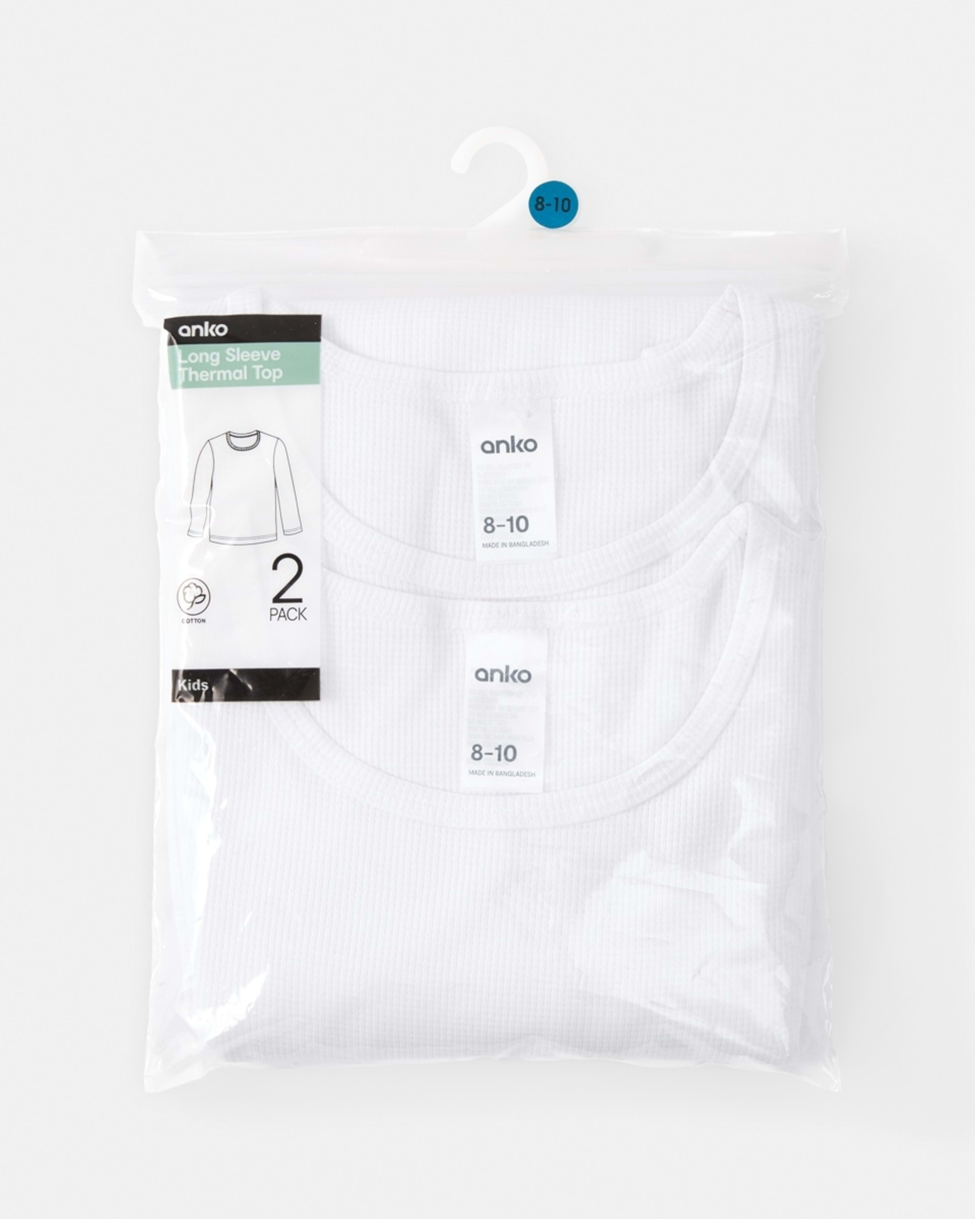 4 2 Pack Long Sleeve Thermal Top White, 4 of 4