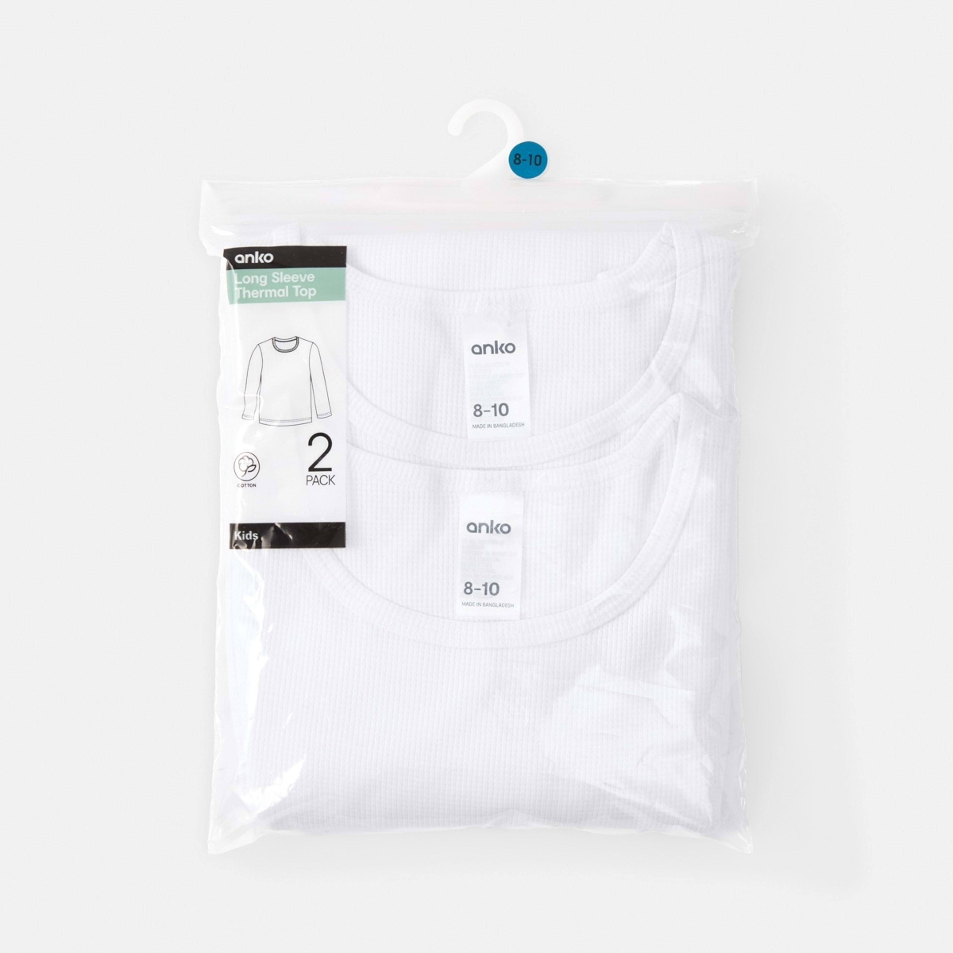 4 2 Pack Long Sleeve Thermal Top White, 4 of 4