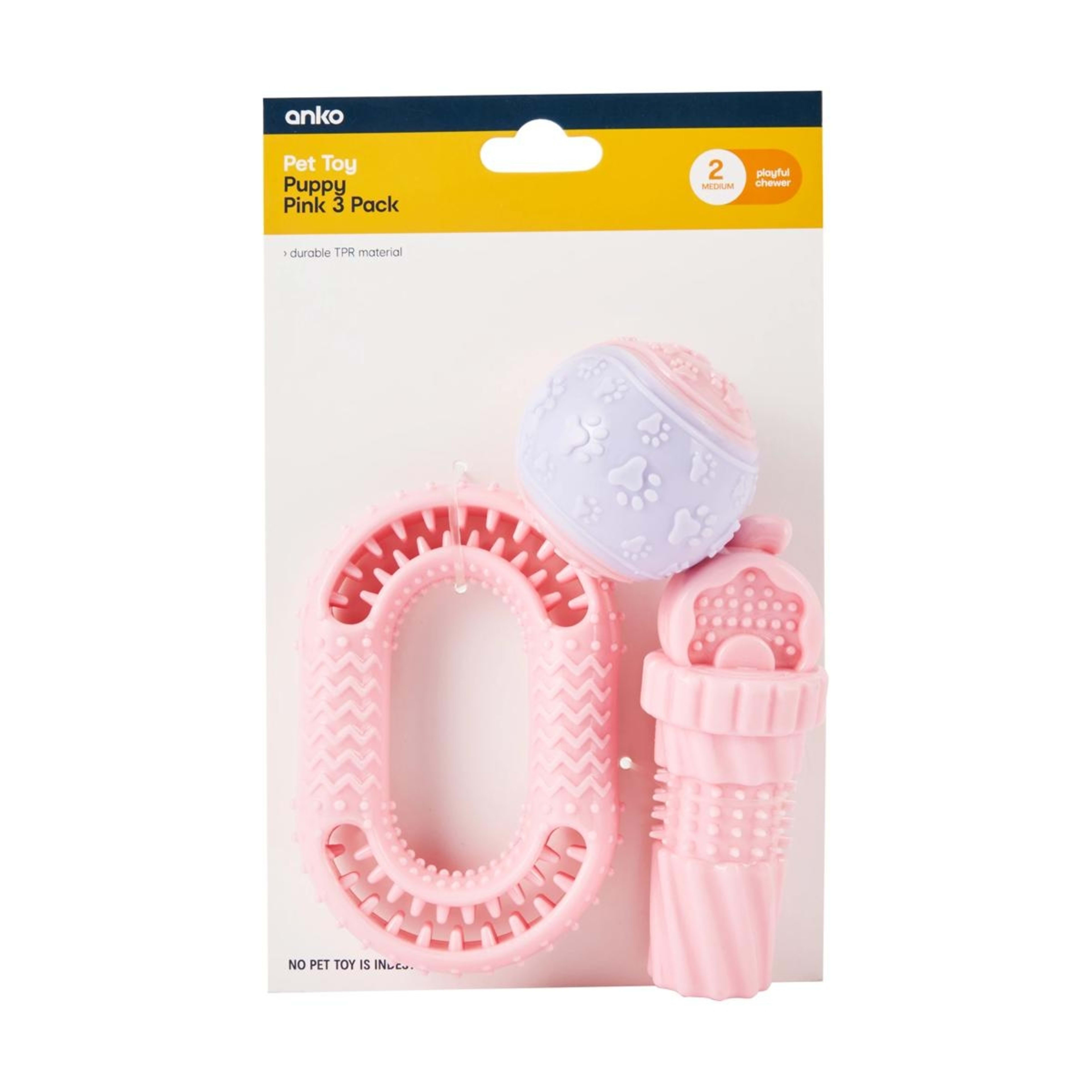 8 3 Pack Pet Toy Puppy - Pink, 8 of 8