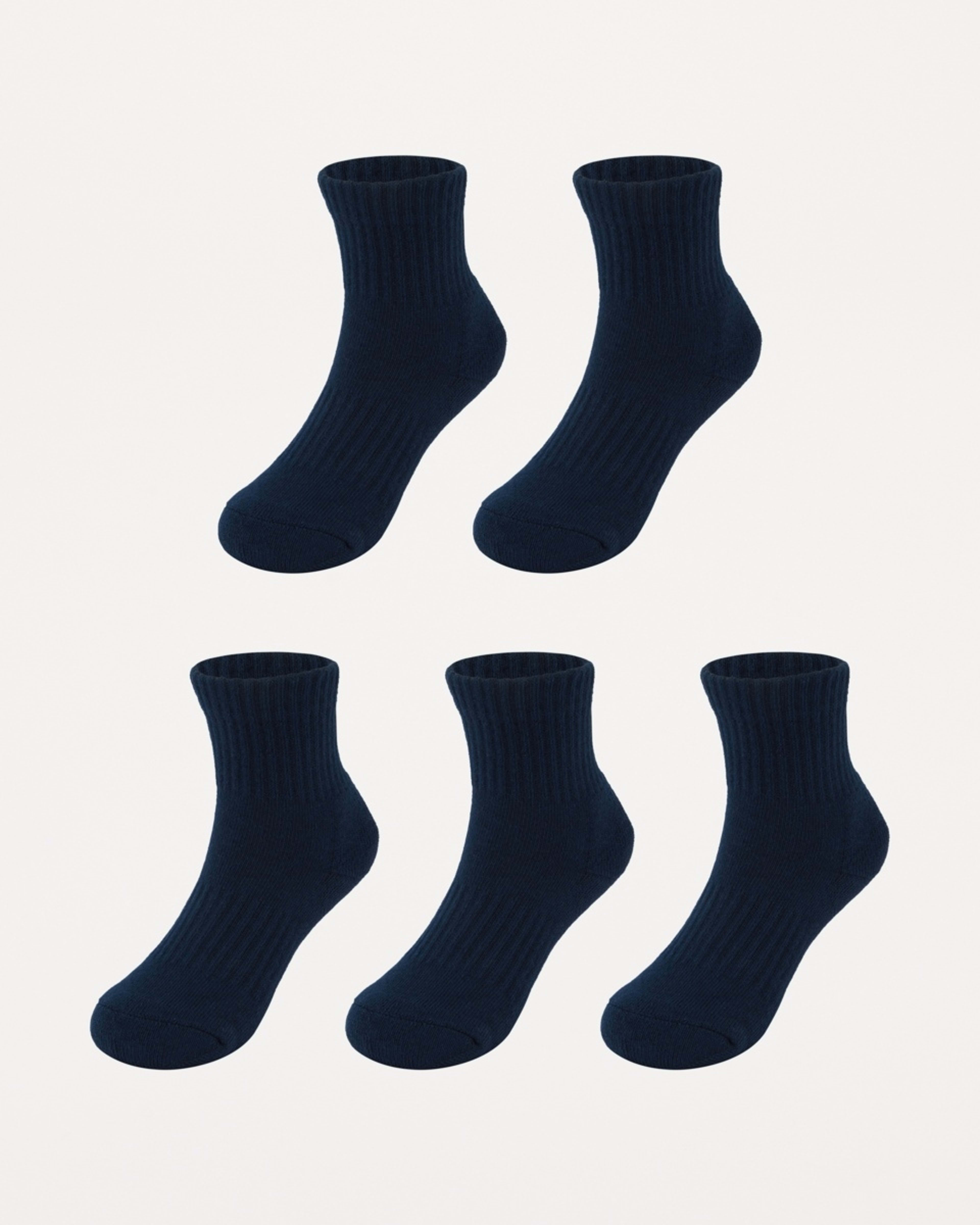 1 5 Pack Ultimate School Quarter Crew Socks DRESS BLUE