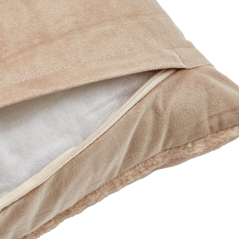 43cm Shearling Cushion Beige Kmart