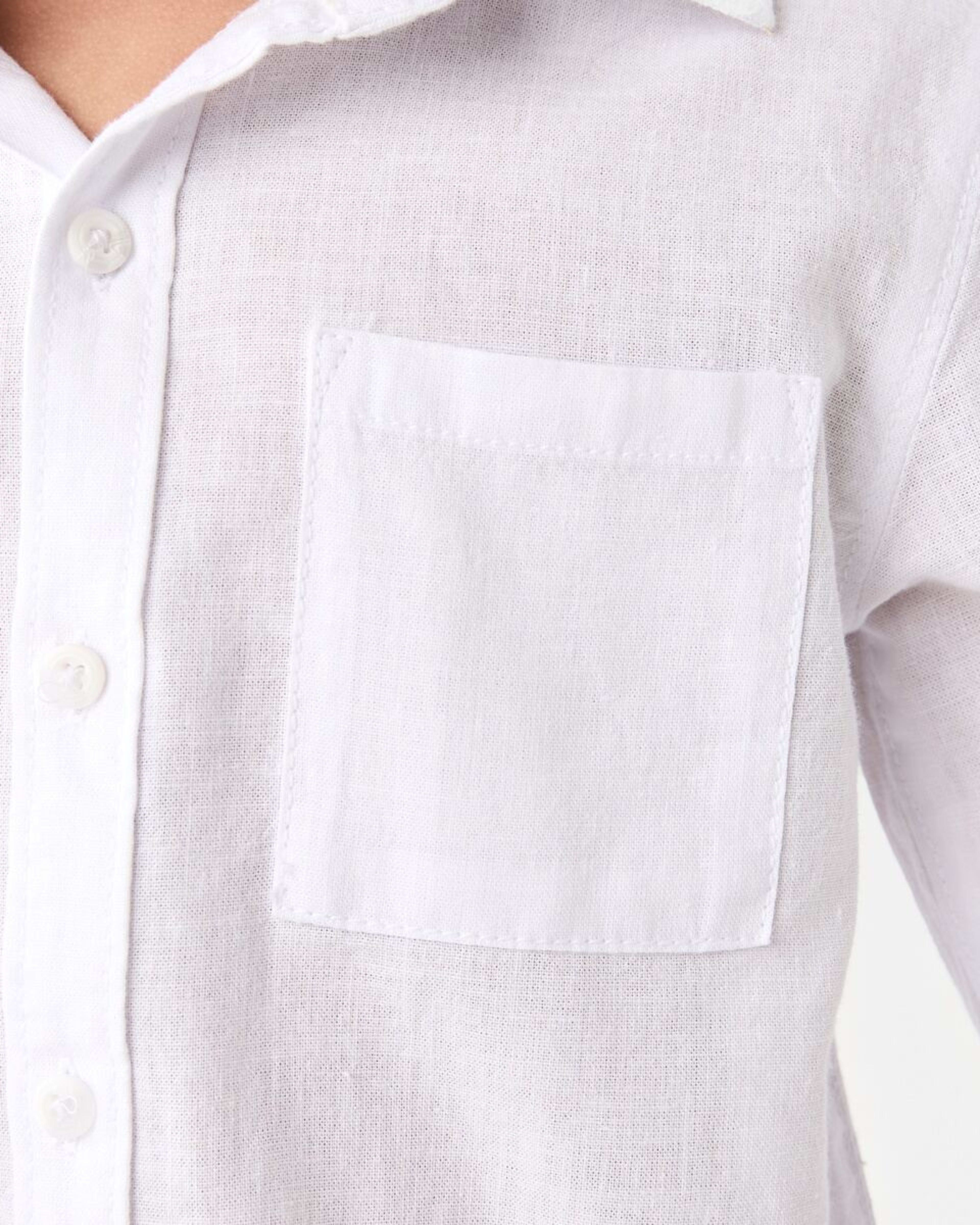 6 Long Sleeve Linen Shirt WHITE, 6 of 9