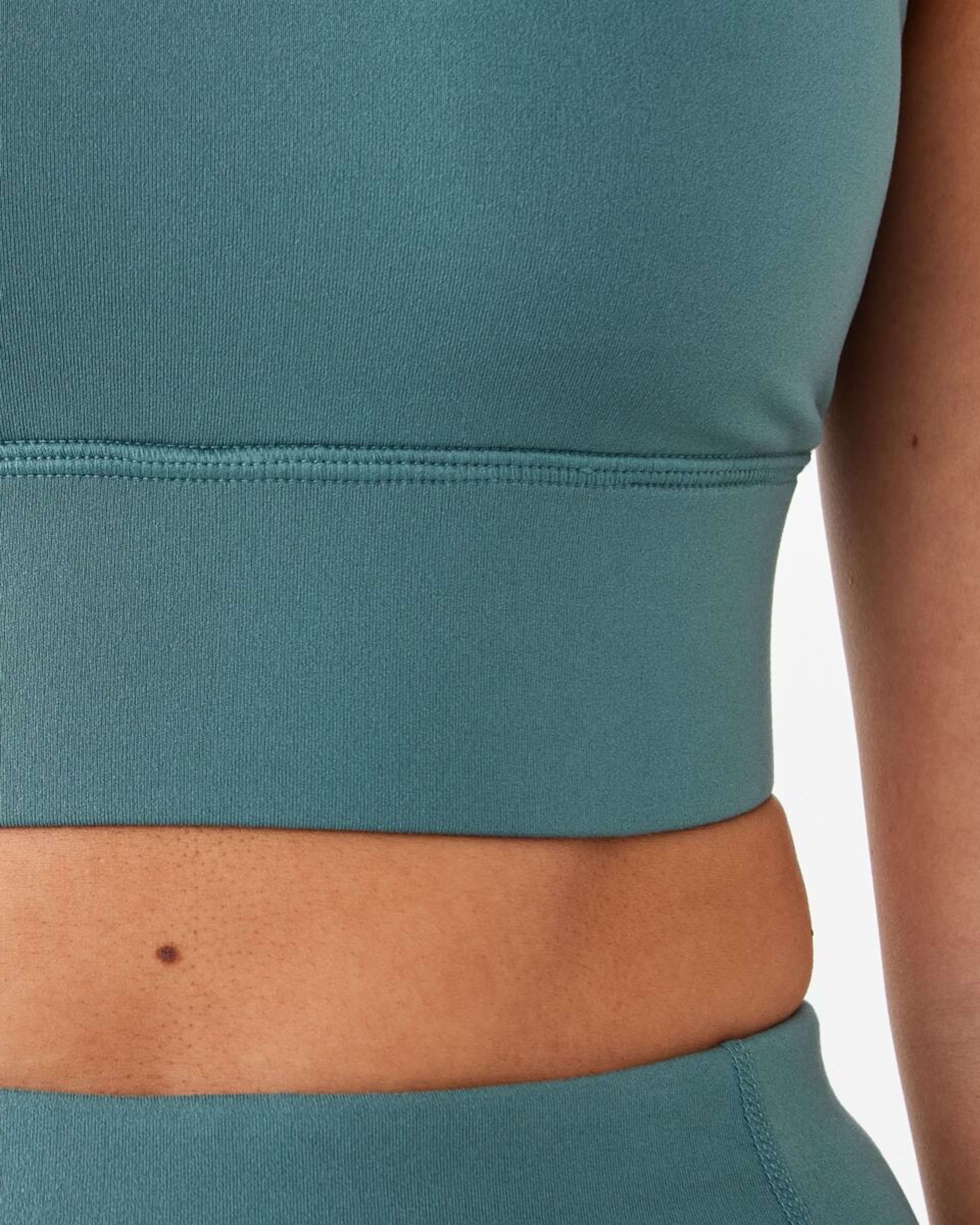 7 Active Womens Ultrasoft Strappy Crop Top Petrol Green, 7 of 8