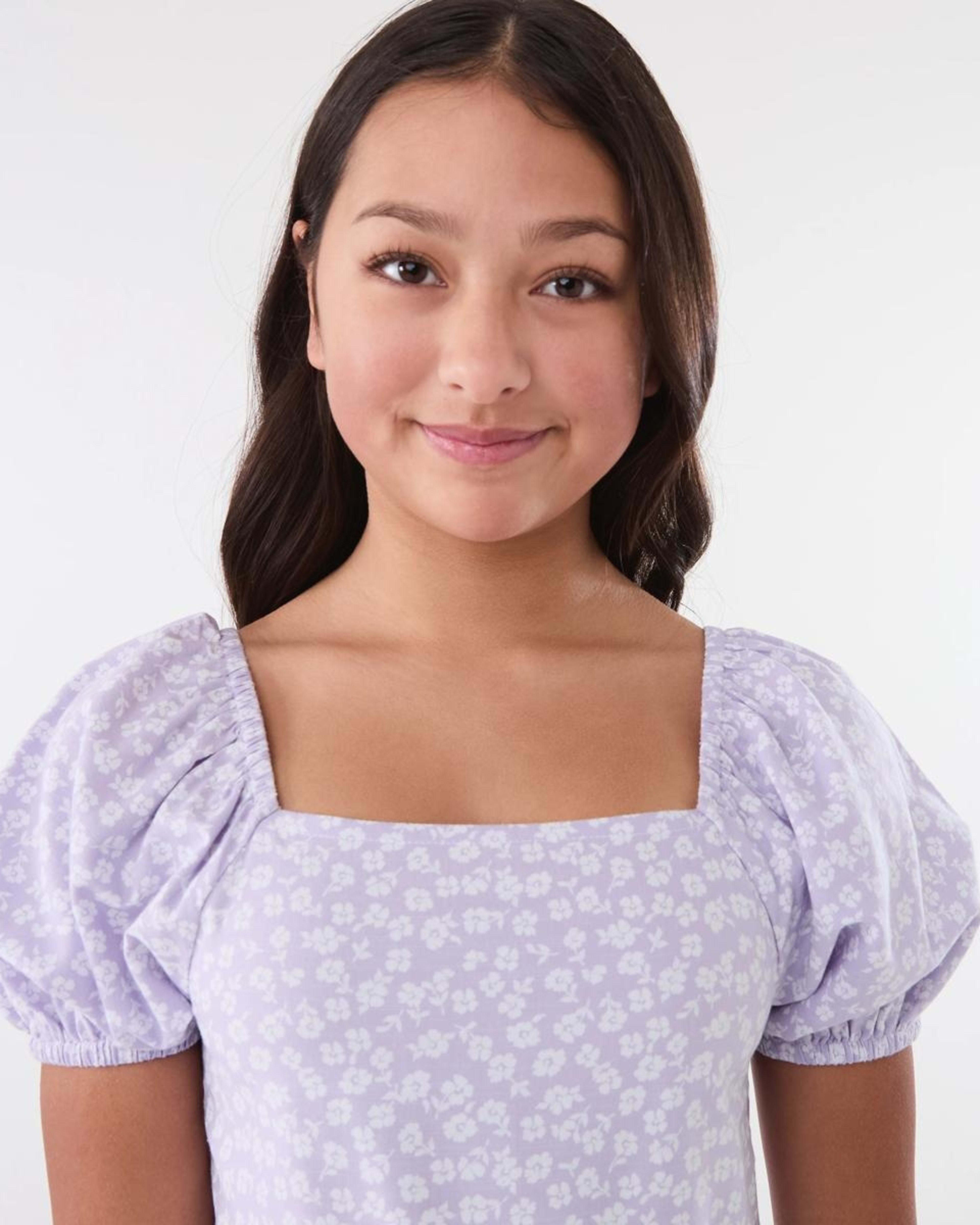 3 Puff Sleeve Dress BLOSSOM FIELD PASTEL LILAC, 3 of 5