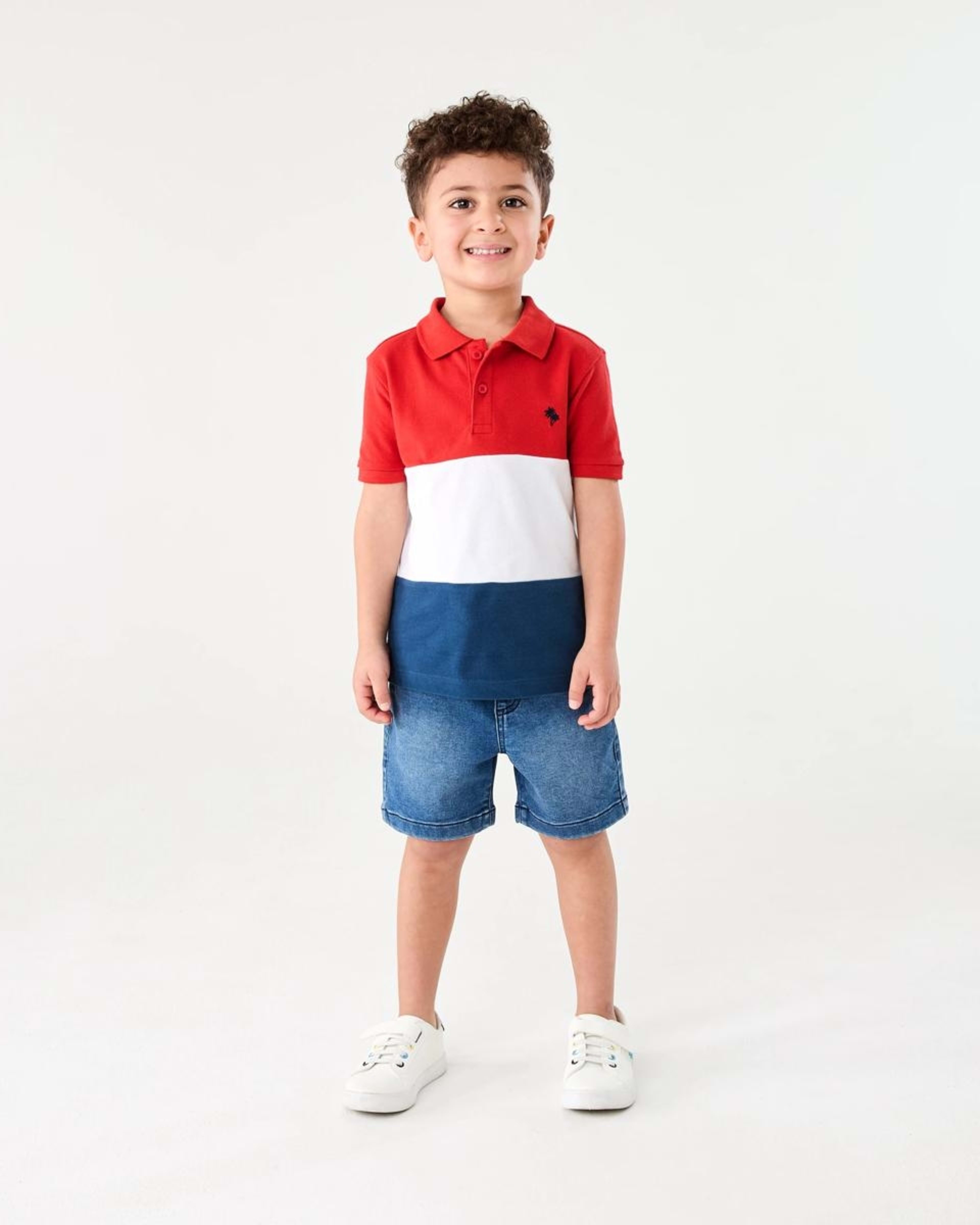 6 Colour Block Polo Shirt RUBICONDO RED, 6 of 7