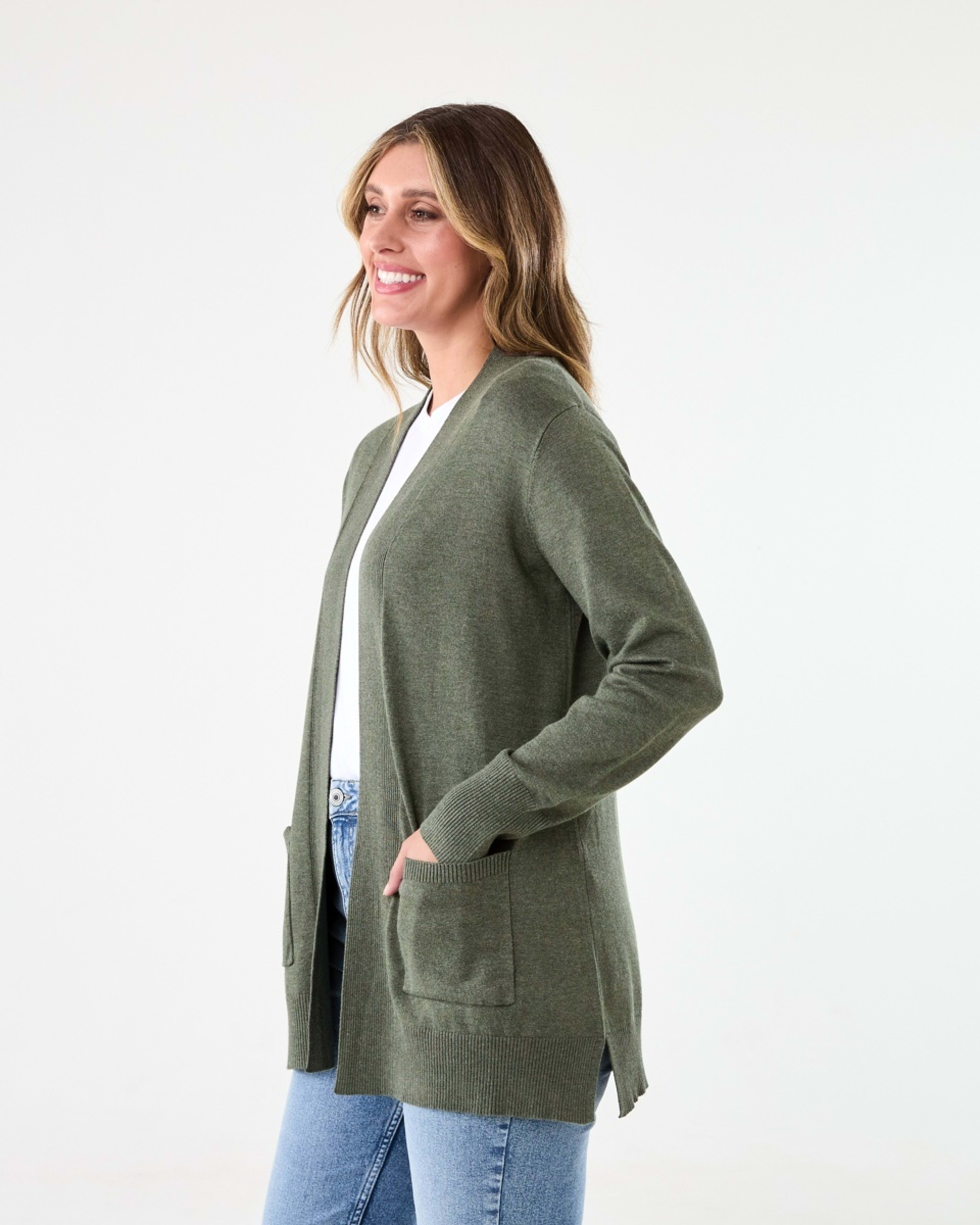 2 Edge to Edge Cardigan Grn Olive, 2 of 7