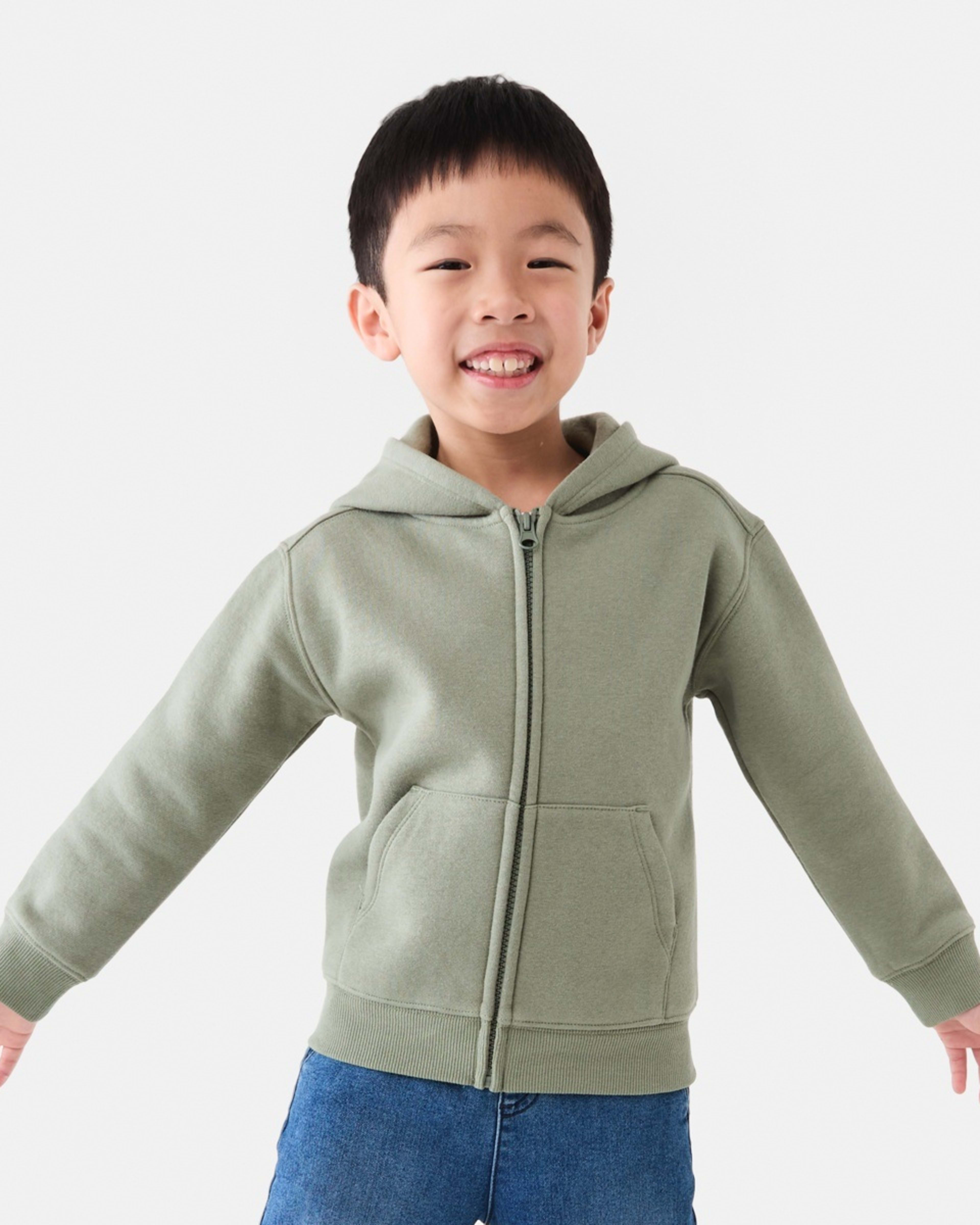 2 Plain Zip Through Hoodie Sea Spray, 2 of 10