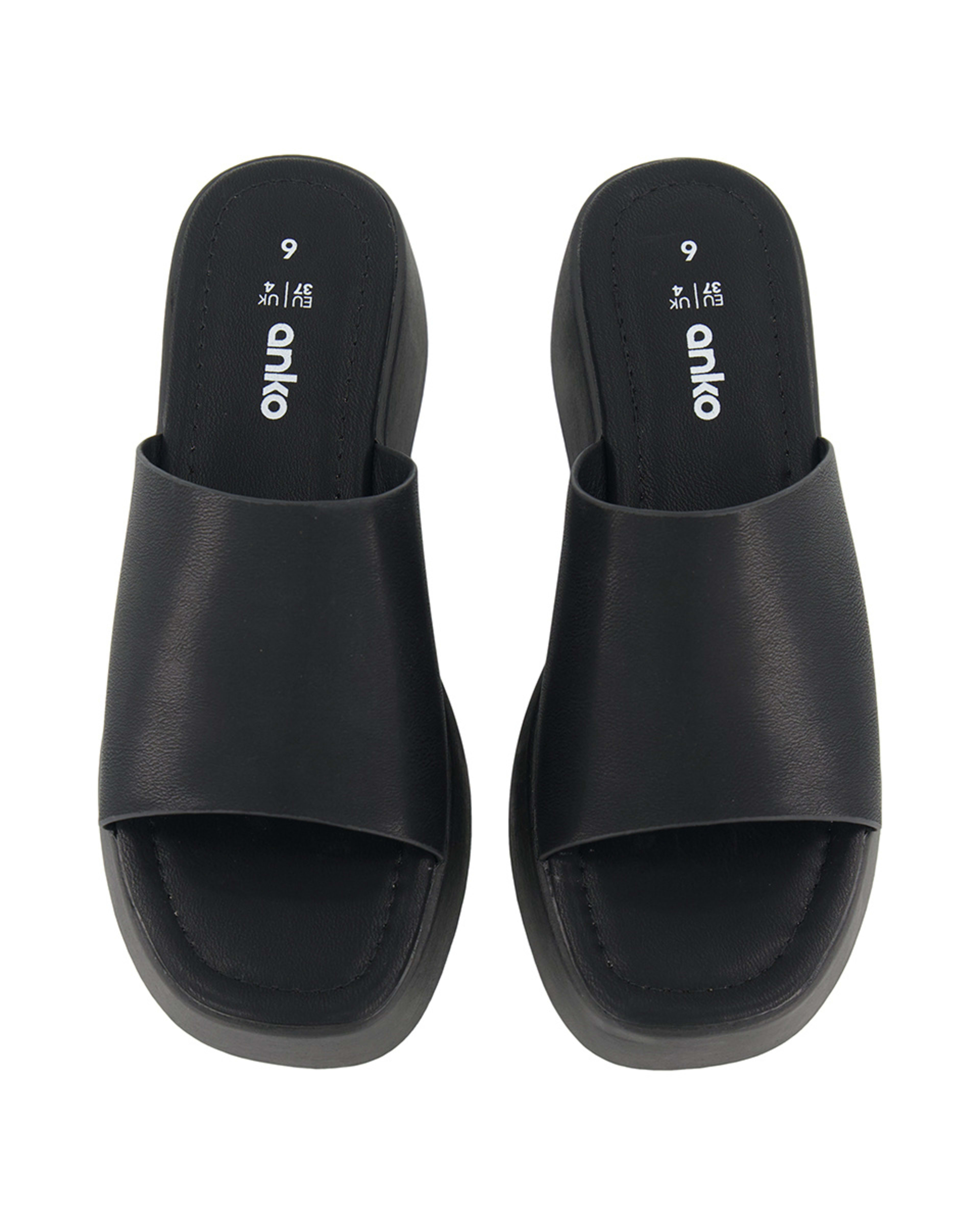 4 Casual Mule Platform Heels Black, 4 of 5