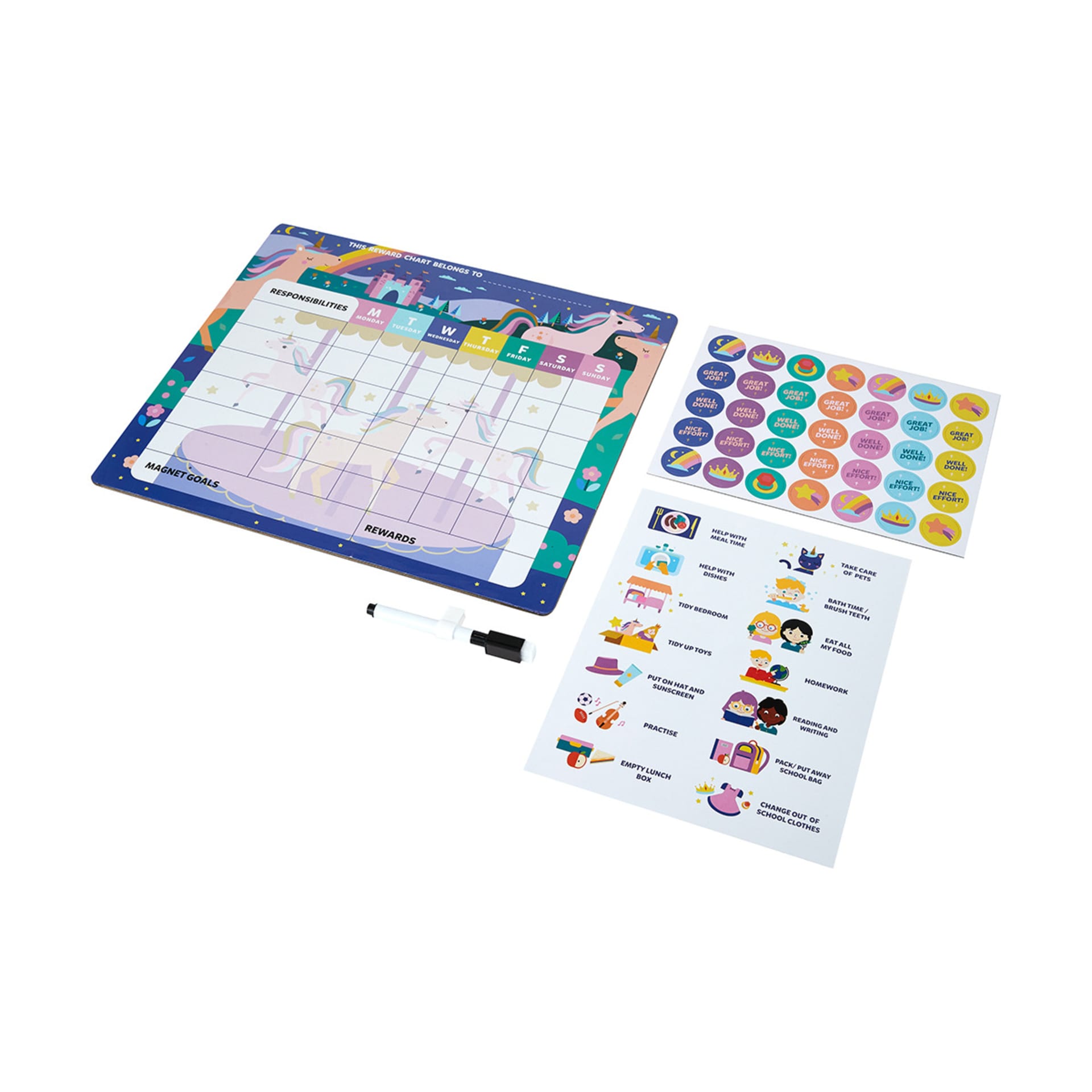 Reward Chart Daily Tasks Unicorn Kmart