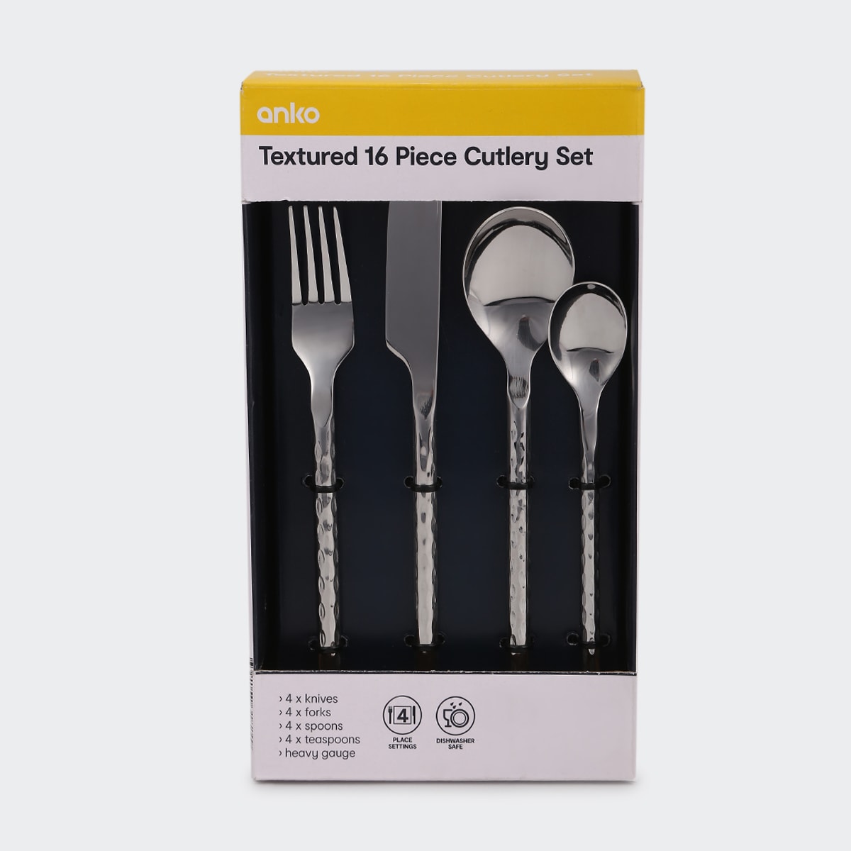 Textured 16 Piece Cutlery Set Kmart