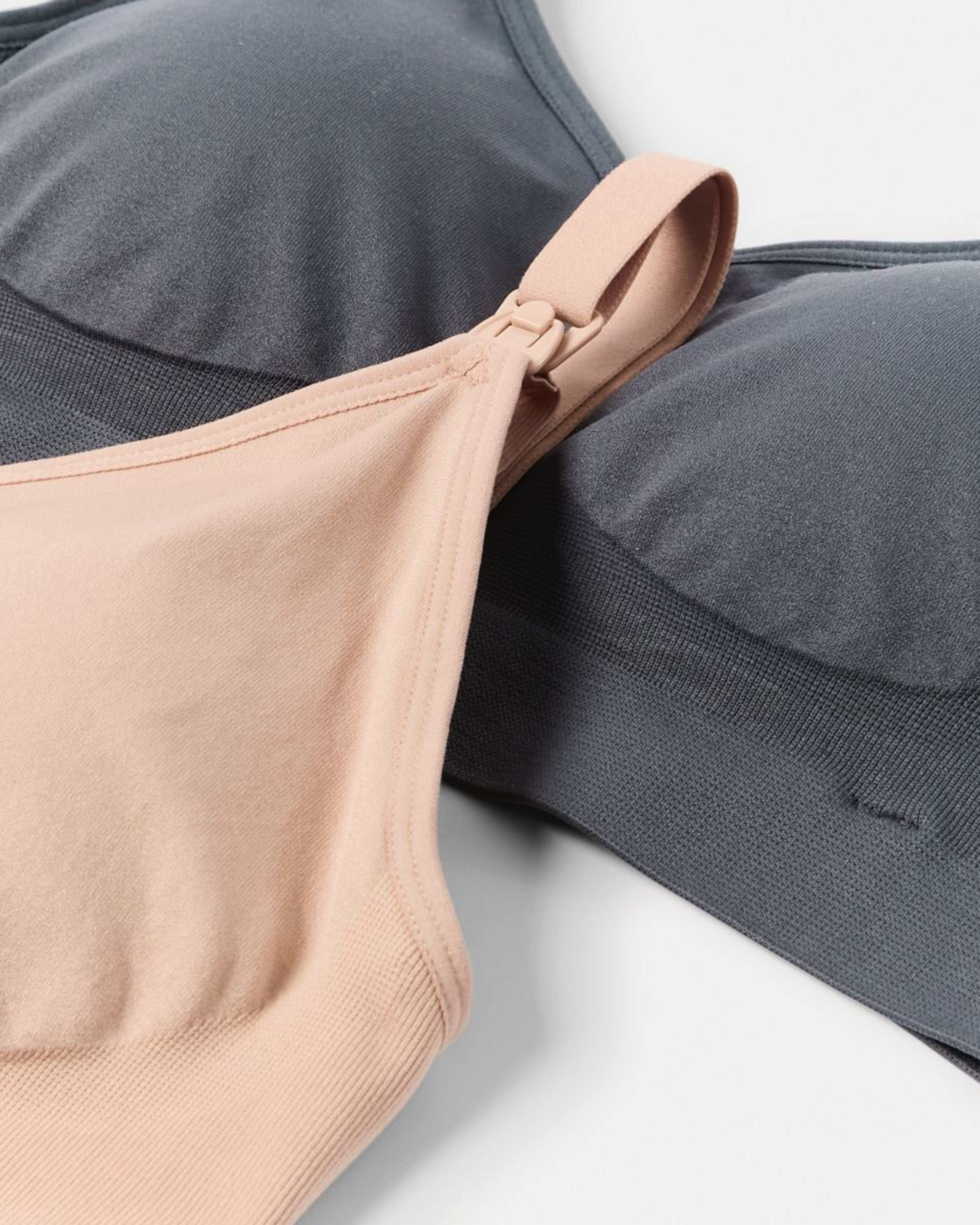 2 2 Pack Maternity Wirefree Seamfree Crop OYSTER PINK, OMBRE BLUE, 2 of 9