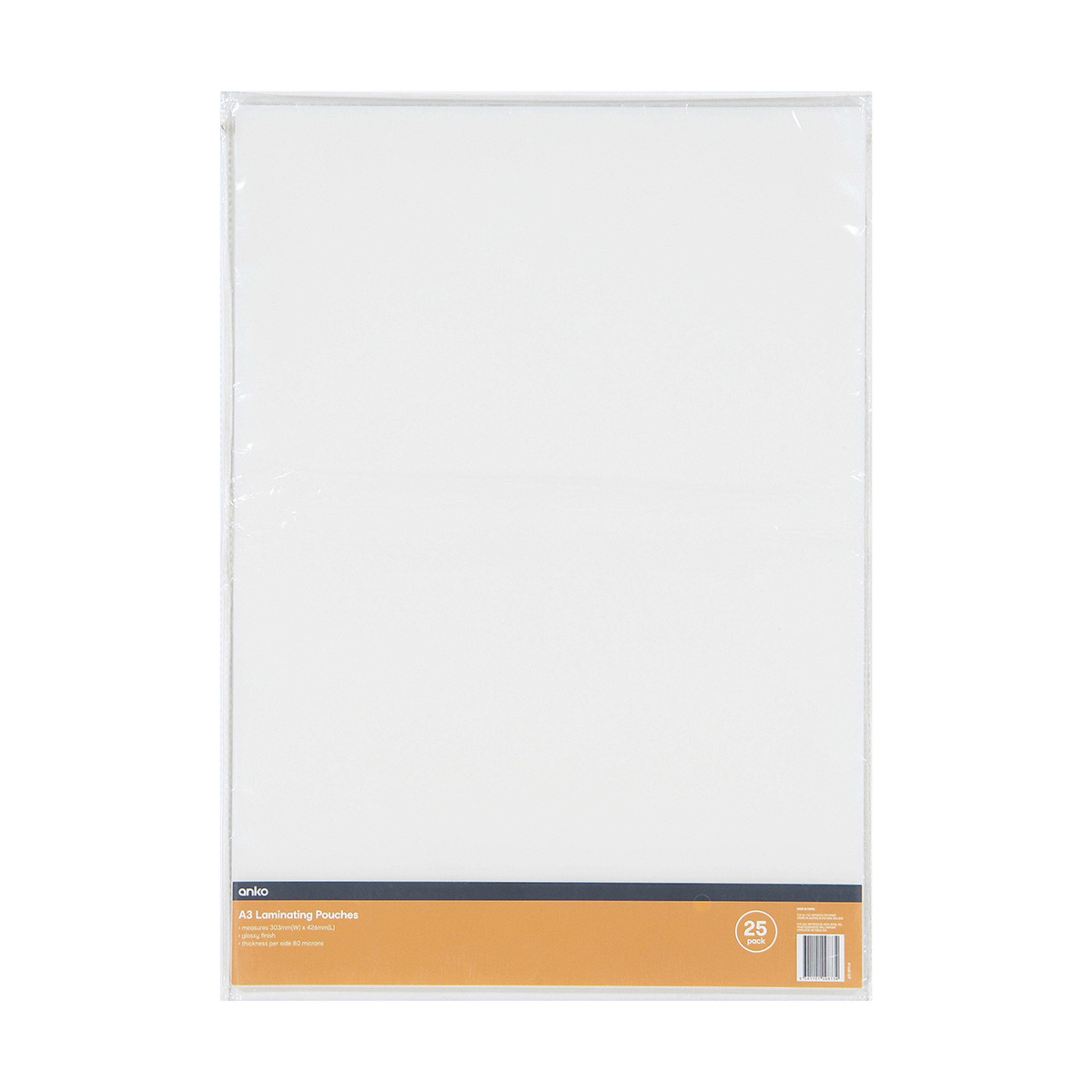 25 Pack A3 Laminating Pouches Kmart