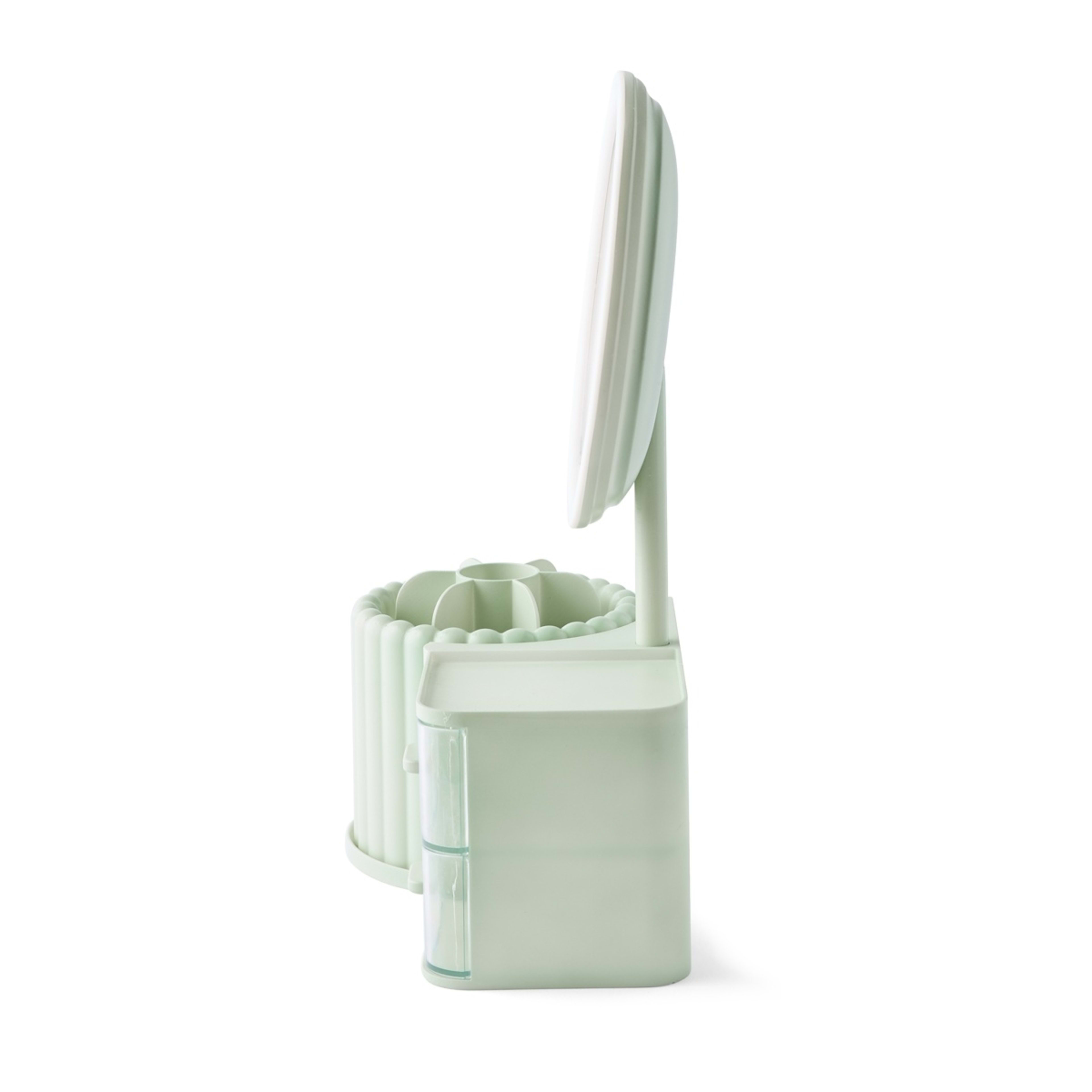 6 Cosmetic Organiser with Mirror - Sage, 6 of 10