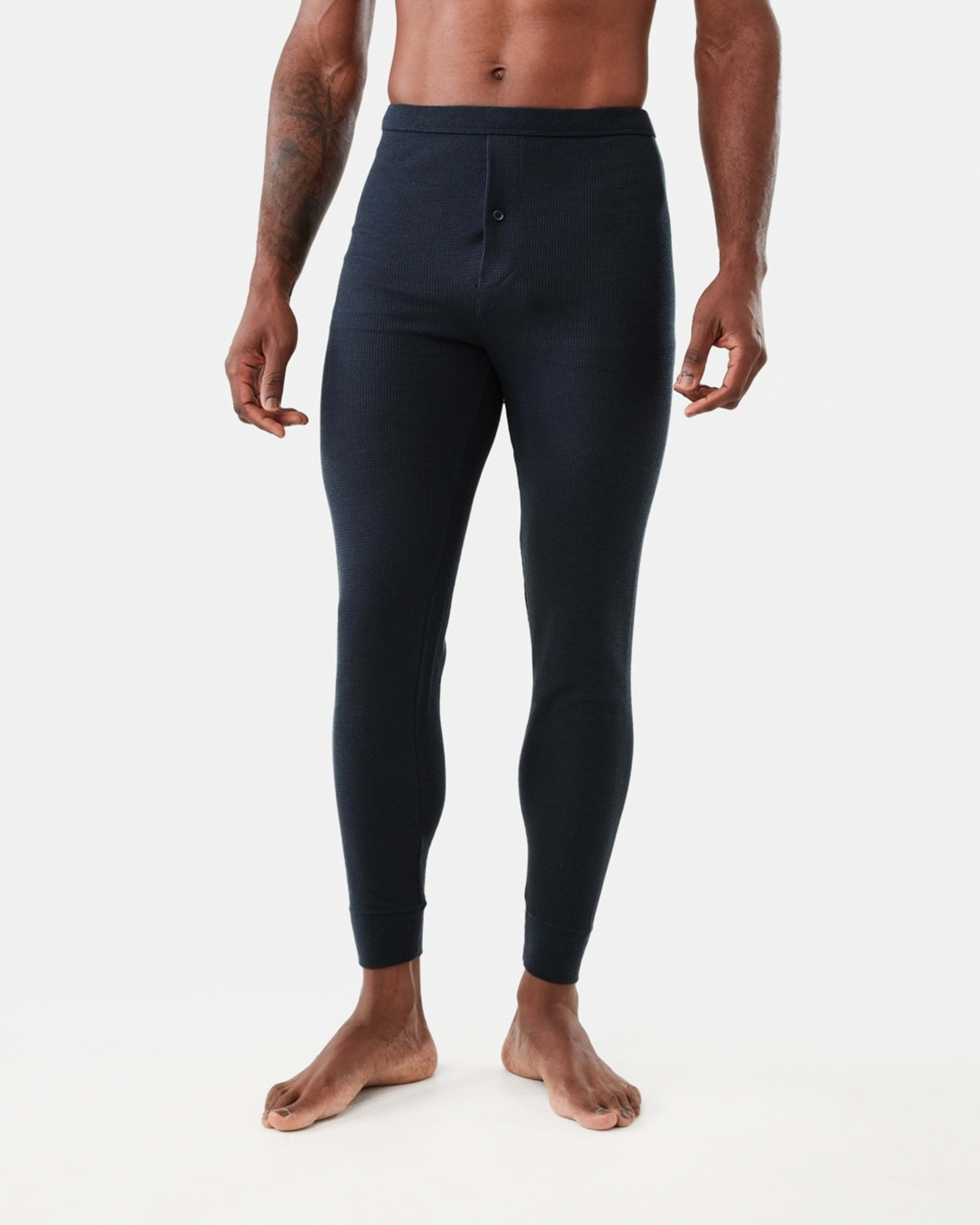 1 Long Mini Waffle Thermal Pants Bluenights, 1 of 6