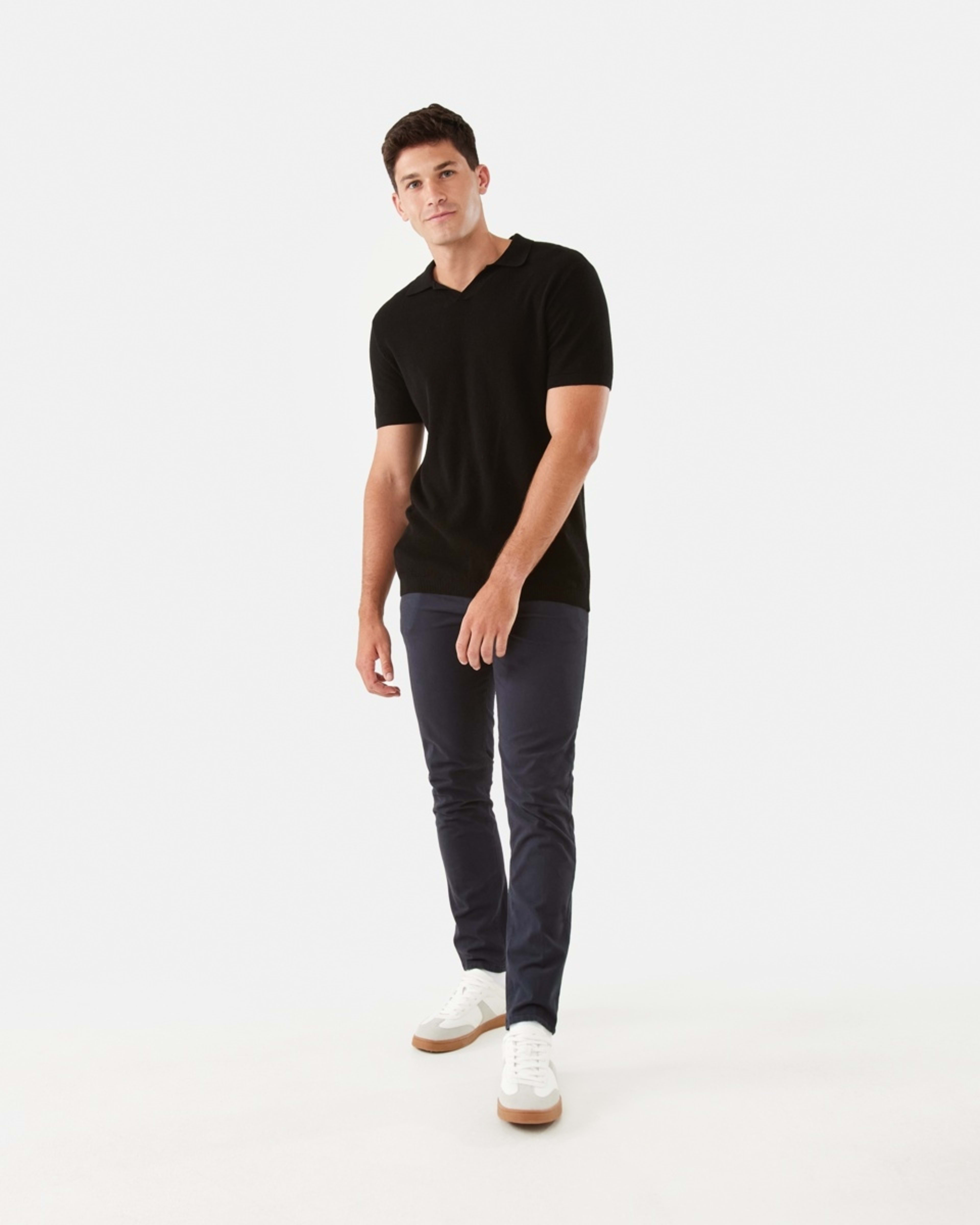 2 Knit Polo Shirt Black, 2 of 6
