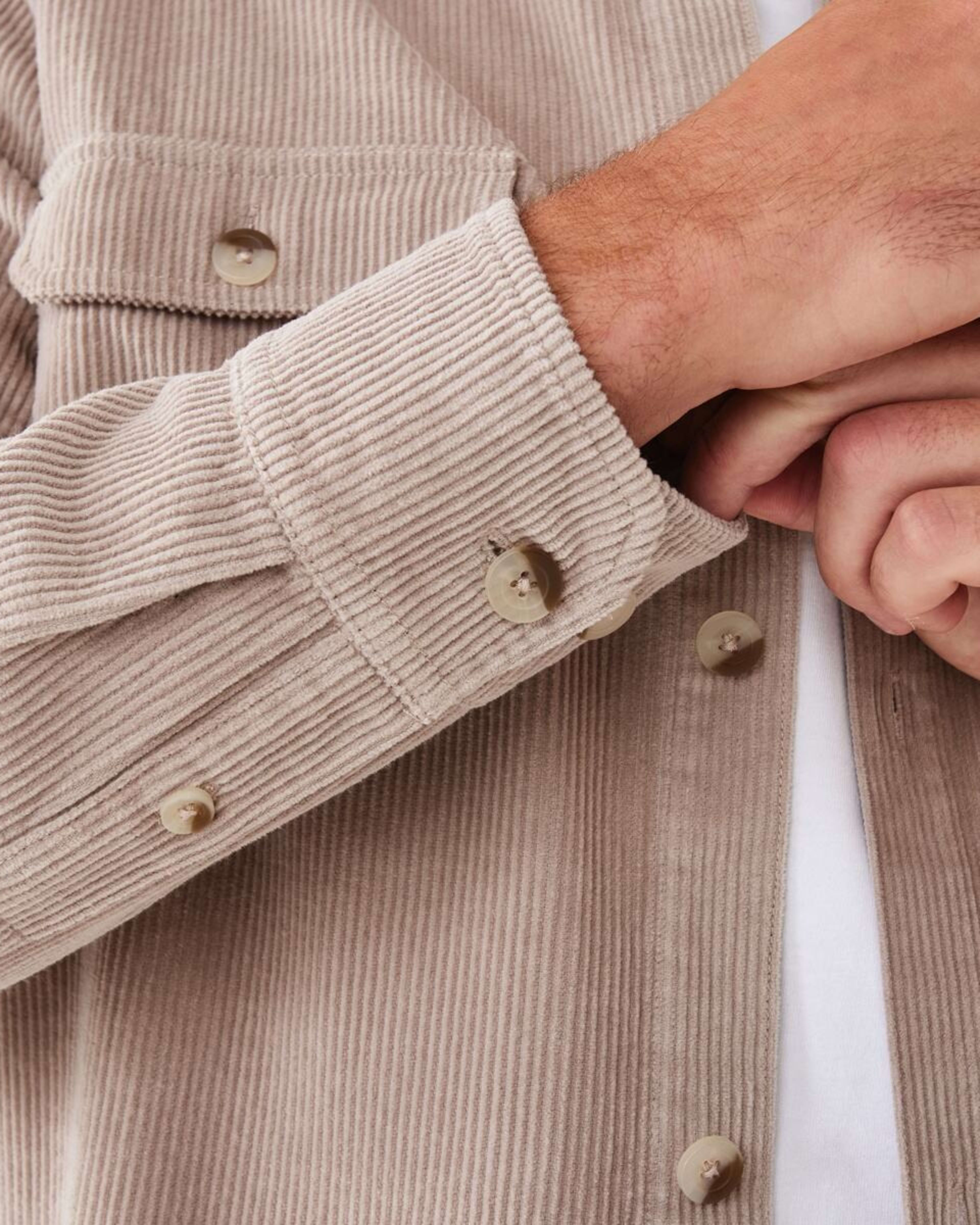 8 Long Sleeve Corduroy Overshirt String Beige, 8 of 8