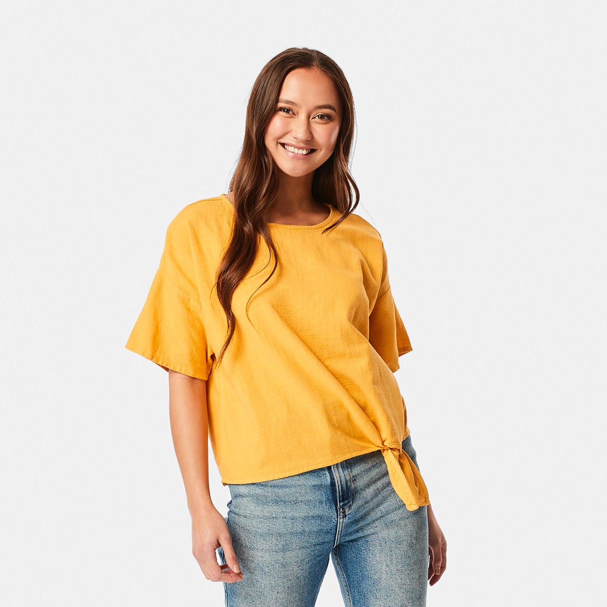 Short Sleeve Textured Tie T-shirt - Kmart
