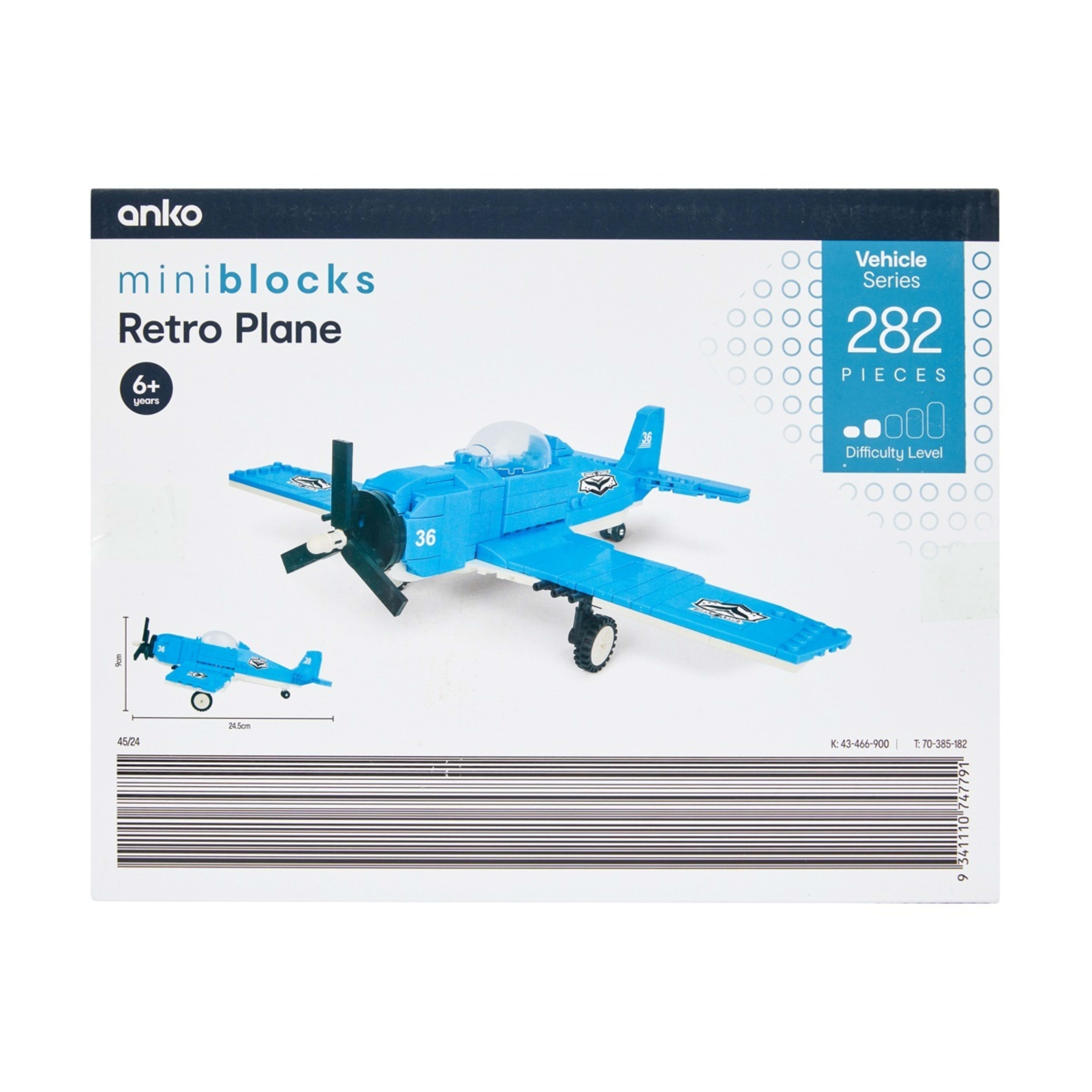 4 282 Piece Mini Blocks Vehicle Series: Retro Plane, 4 of 4