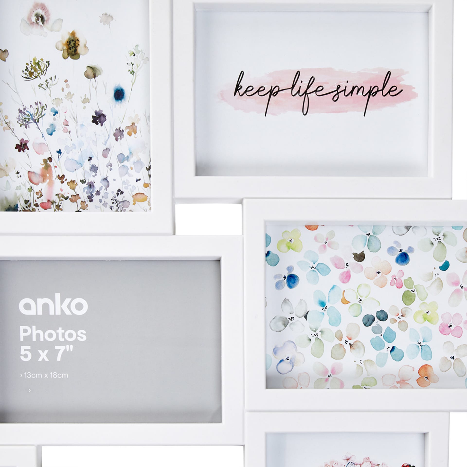 Collage Lily Photo Frame 5in. x 7in. White Kmart