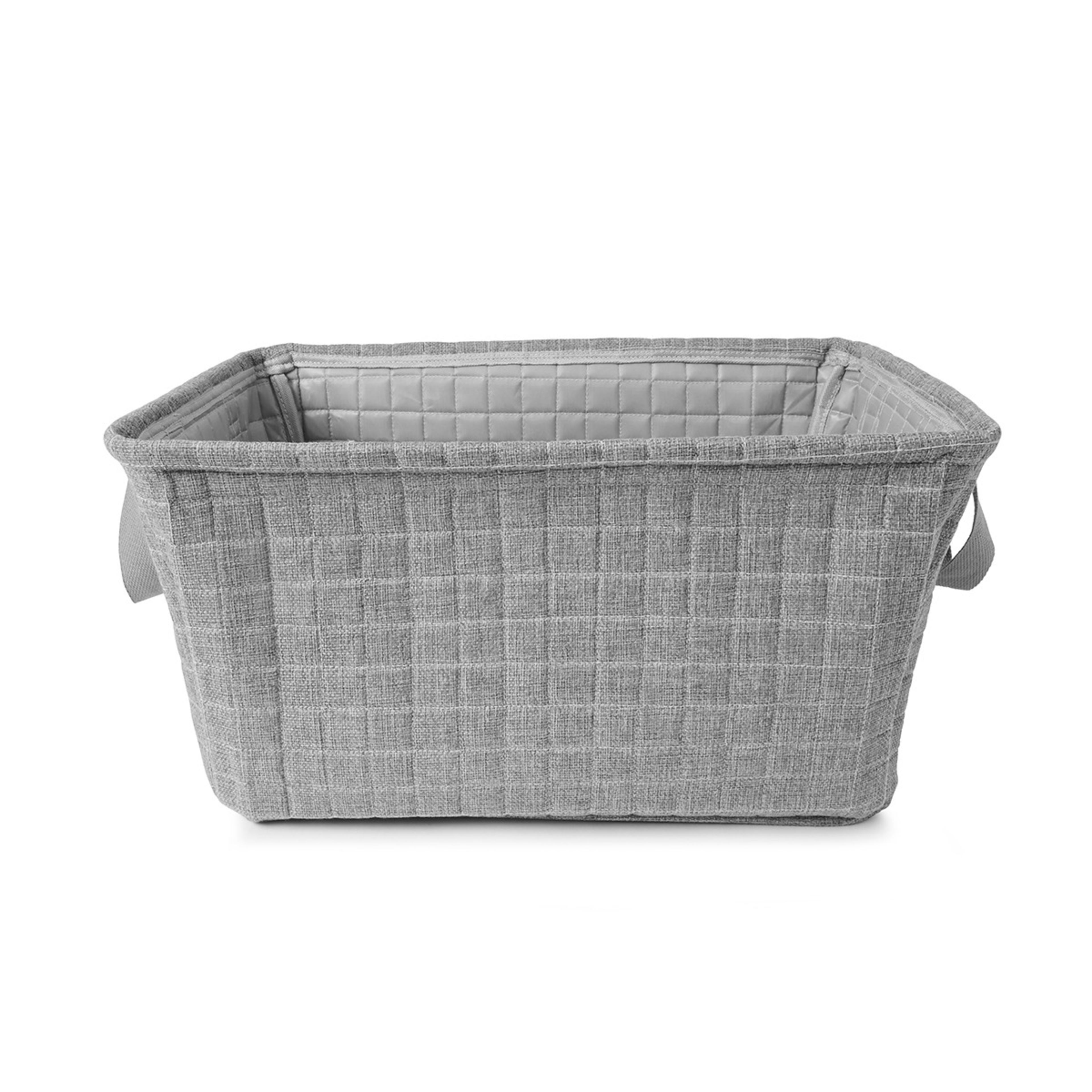 3 Rectangle Quilted Basket - Charcoal, 3 of 7