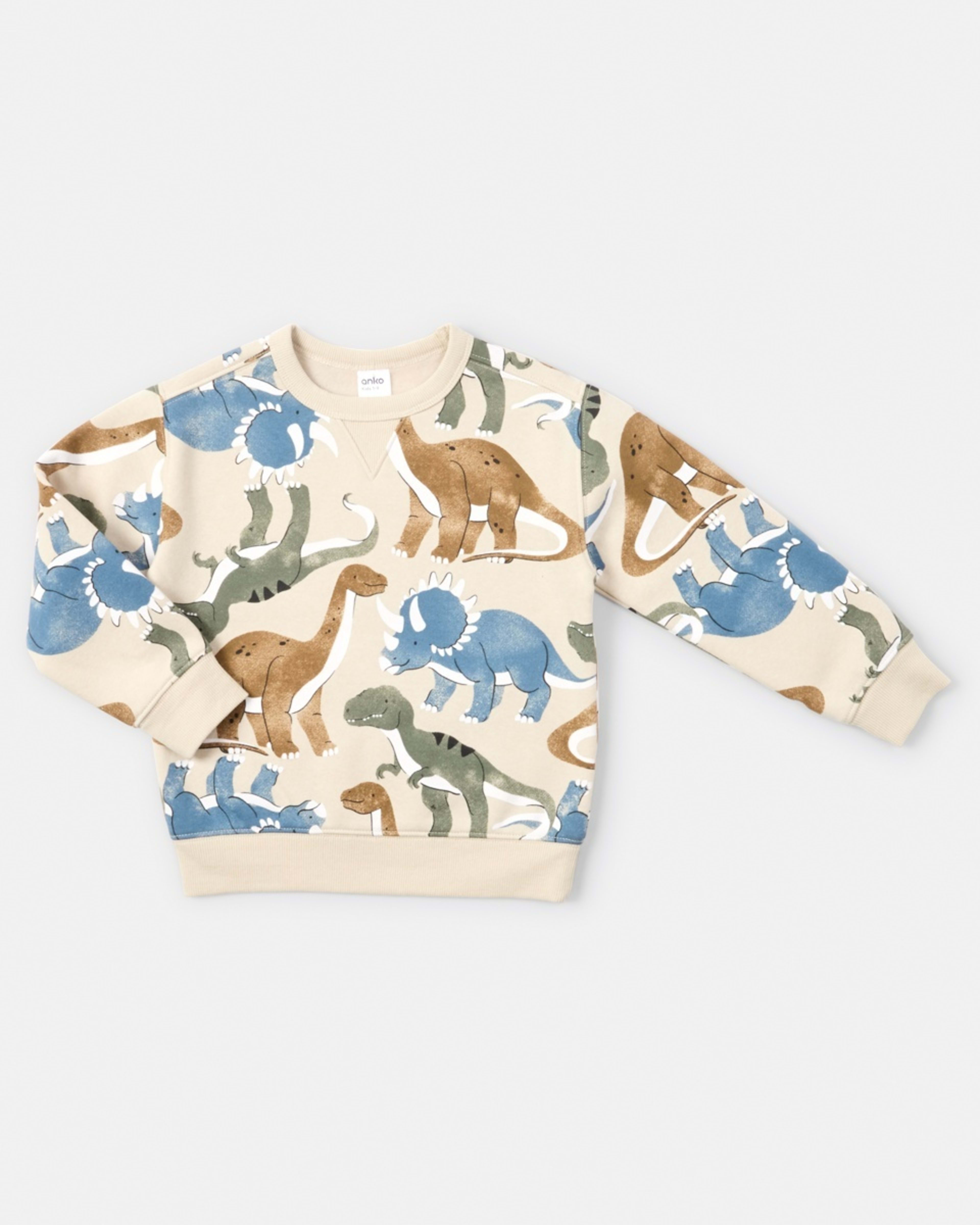 8 All Over Print Crew Neck Sweatshirt Bge Dino, 8 of 9