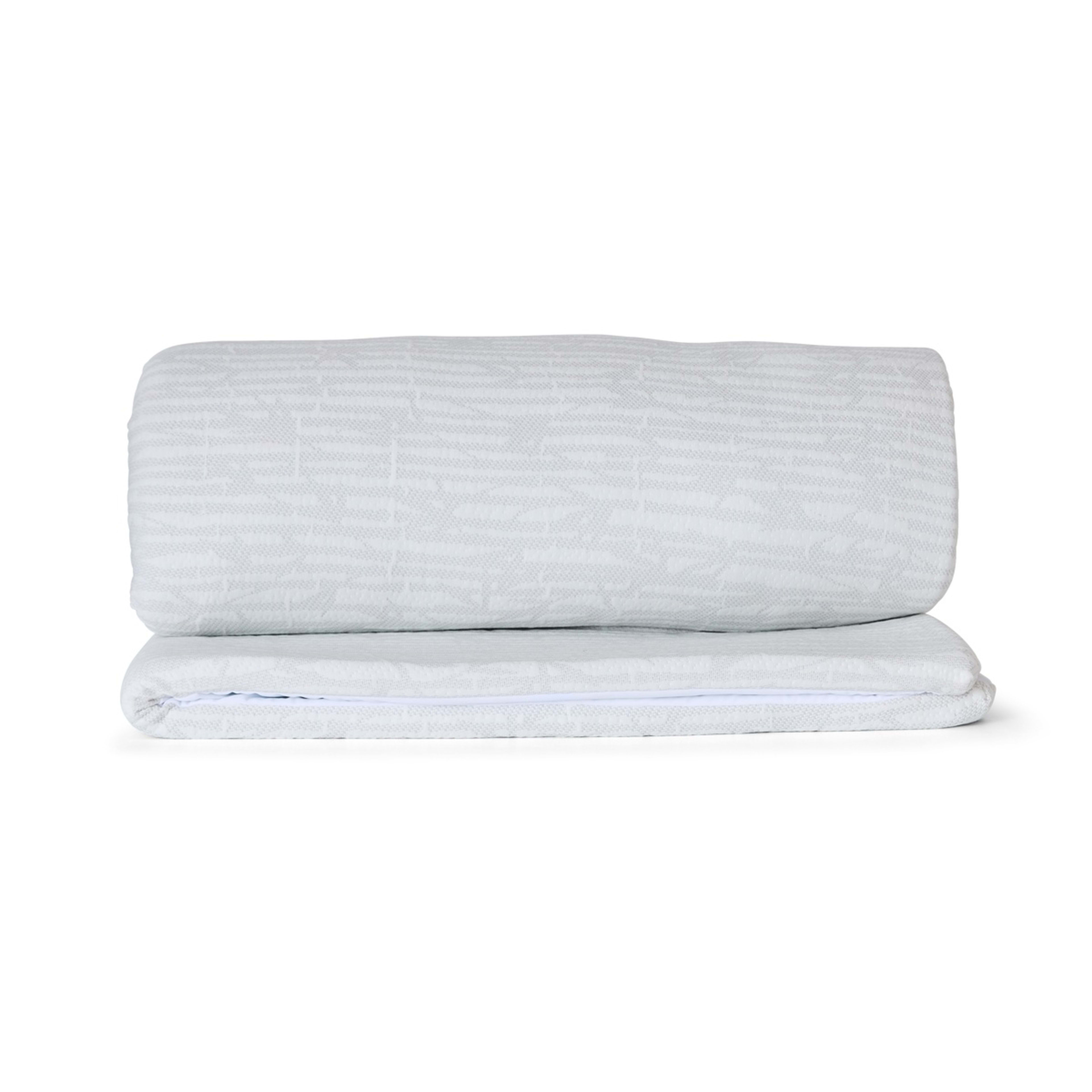 6 Memory Foam Mattress Topper with Skirt - Queen Bed, White and Grey, 6 of 10