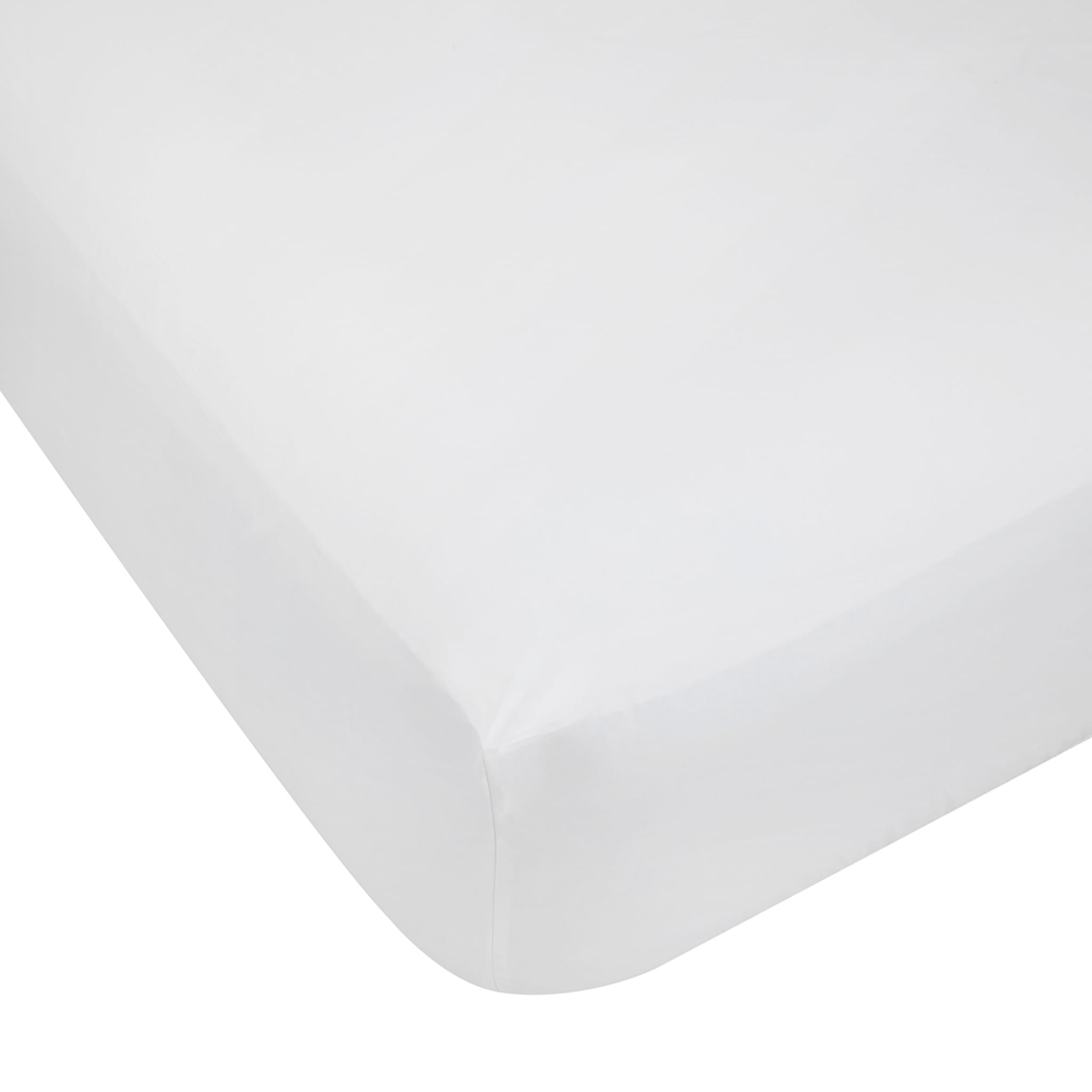 500 Thread Count Australian Grown Cotton Fitted Sheet Double Bed, White Kmart
