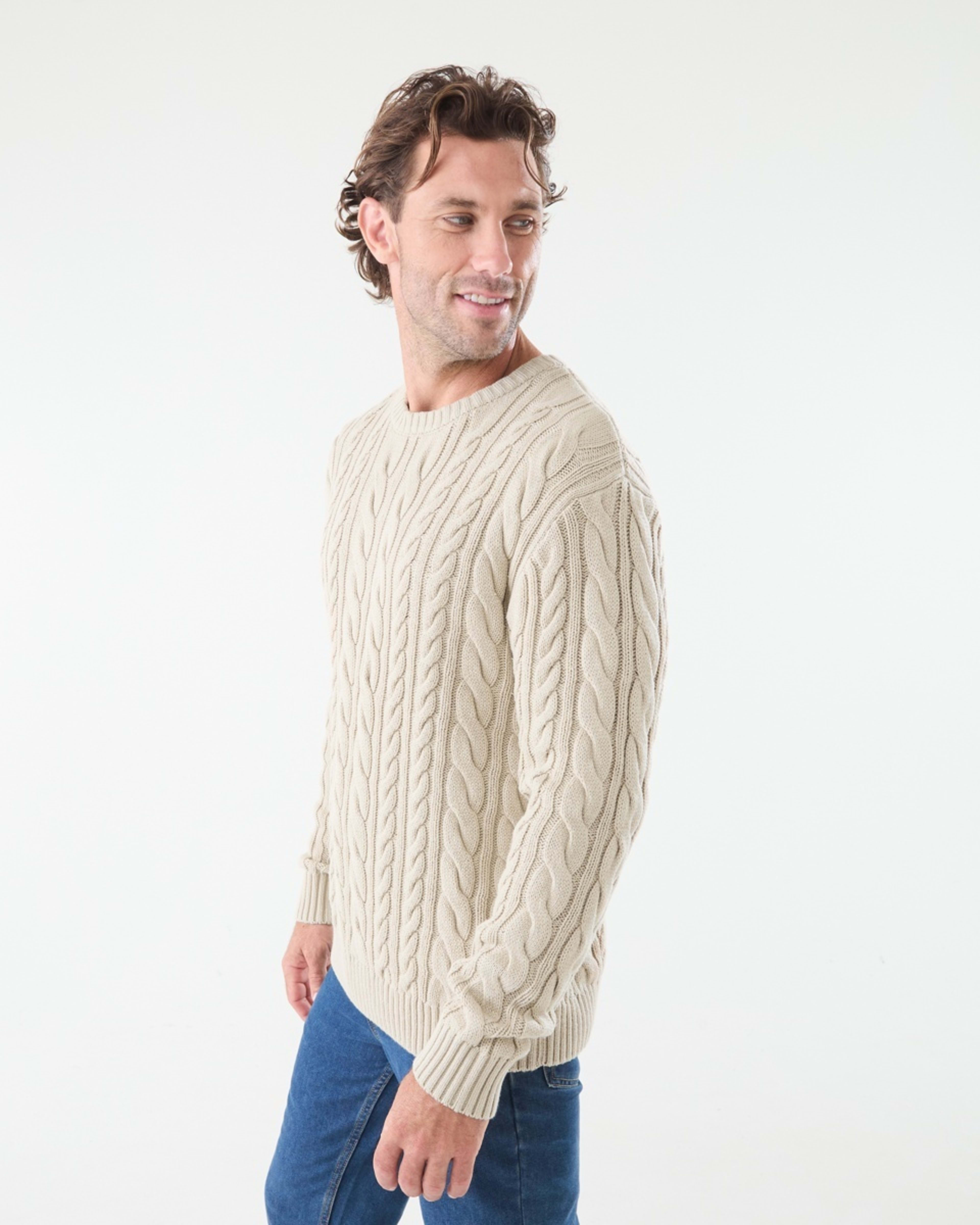 2 Cable Knit Jumper String Beige, 2 of 5