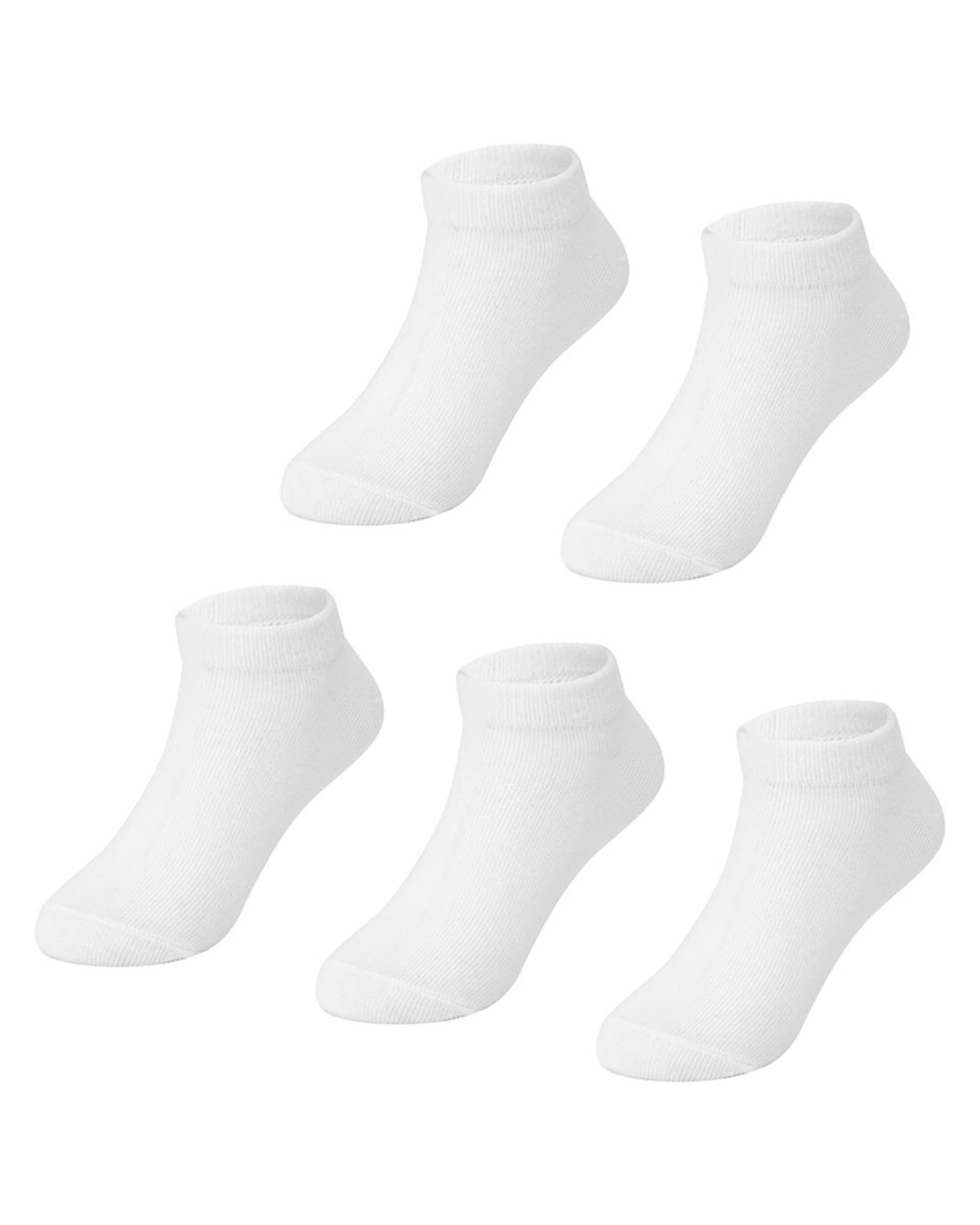 1 5 Pack School Low Cut Socks WHITE, 1 of 3