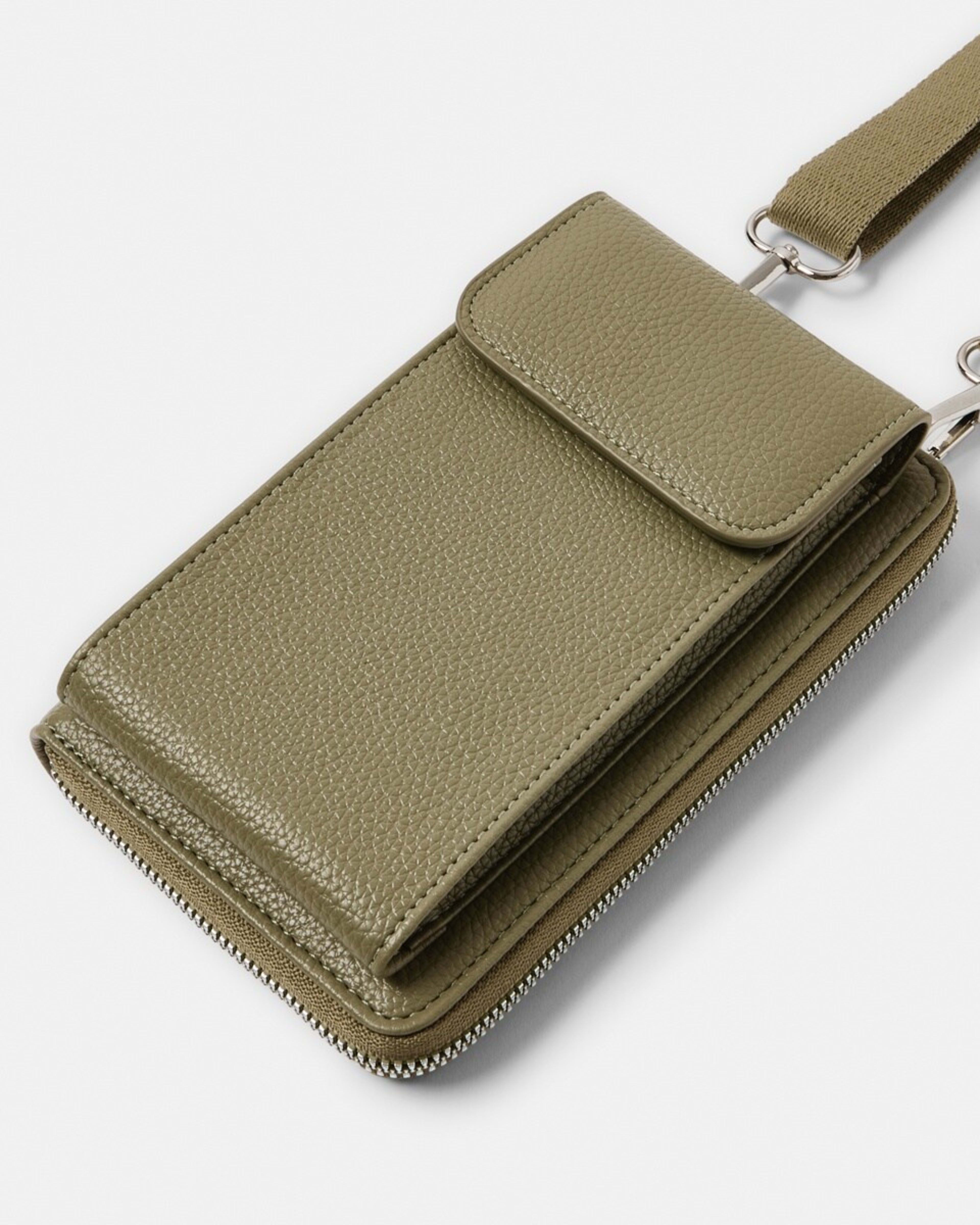 3 Sim Fabric Strap Phone Wallet SAFARI KHAKI, 3 of 4