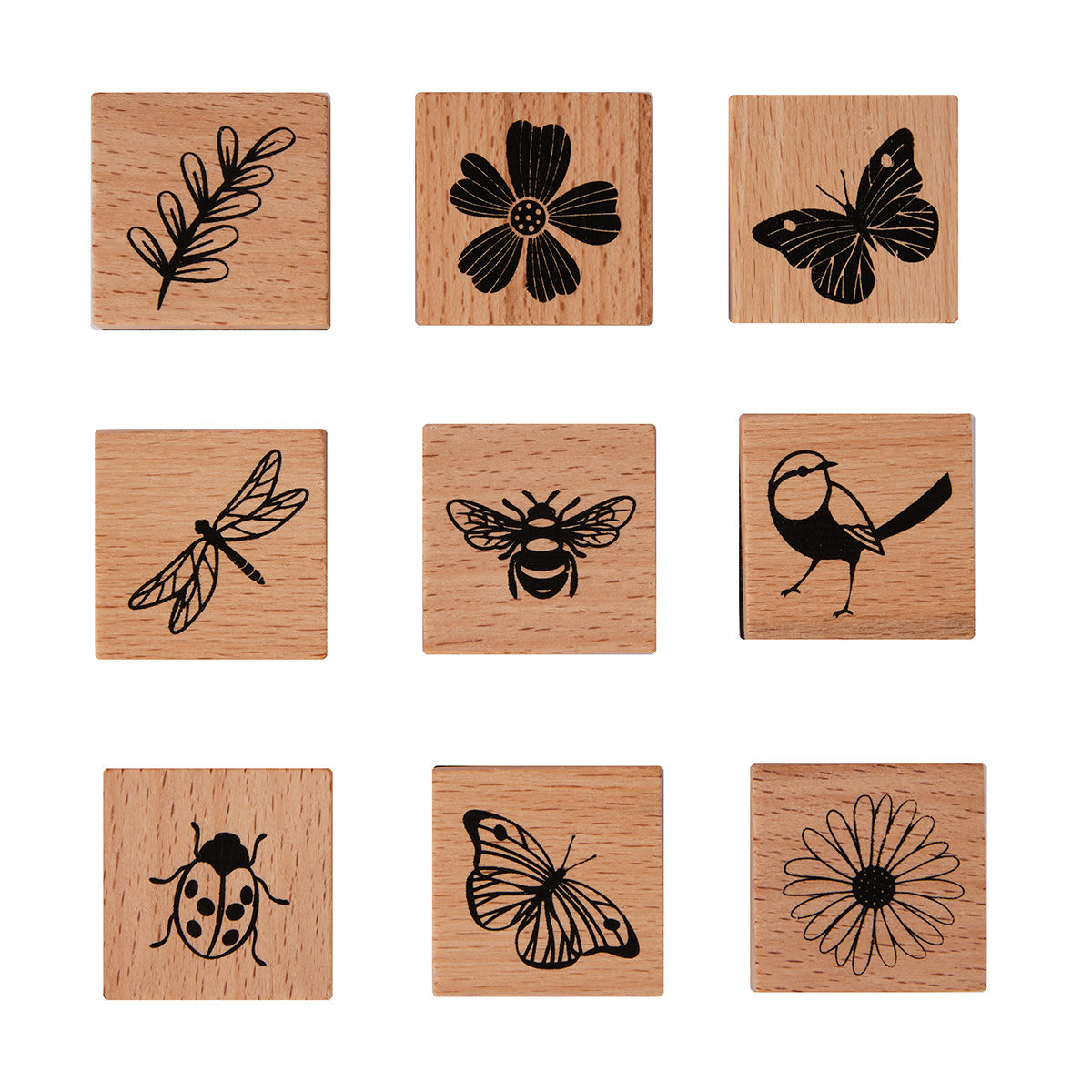 9 Pack Wooden Stamp Set Butterfly Kmart NZ