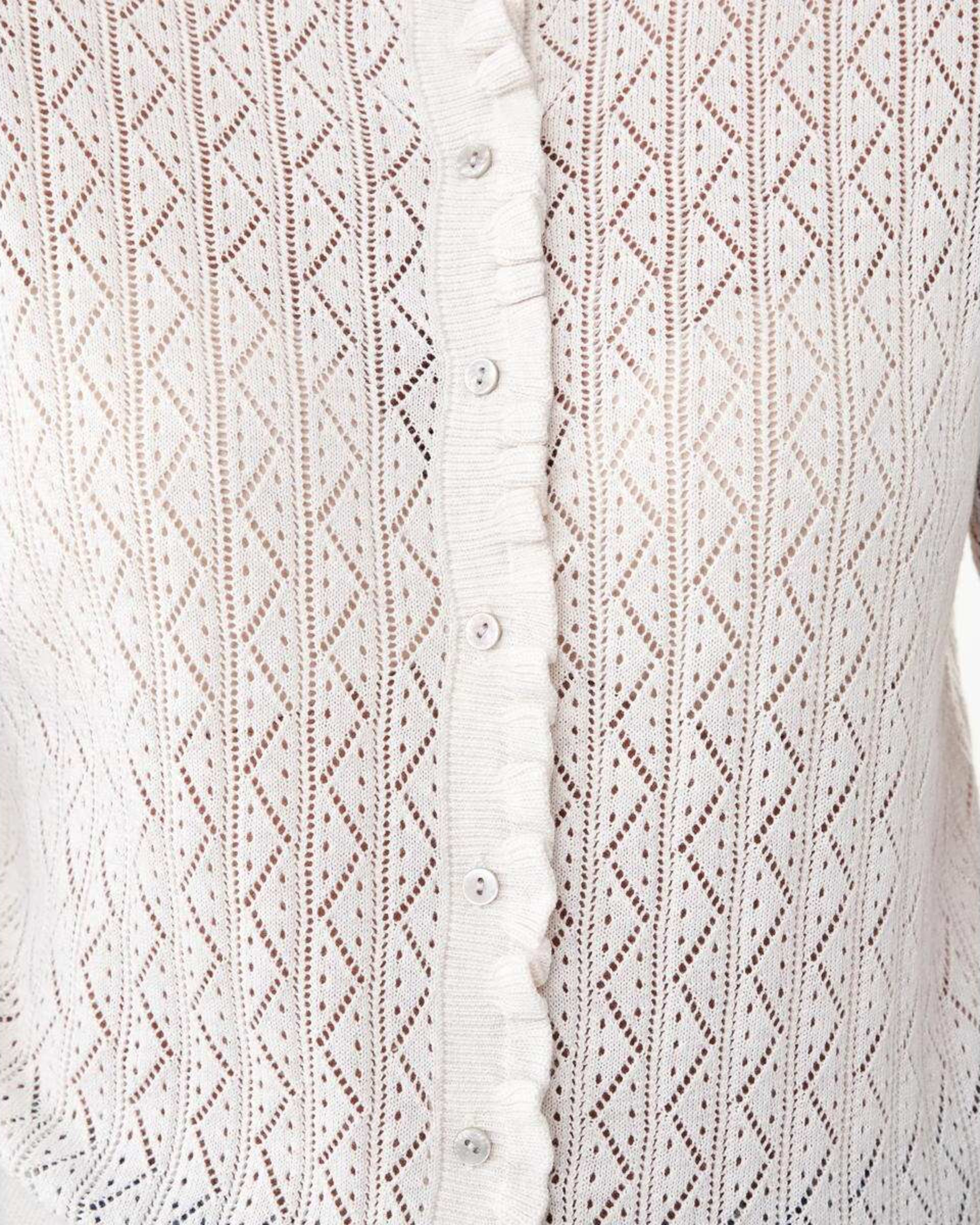 6 Pointelle Cardigan Cld White, 6 of 8