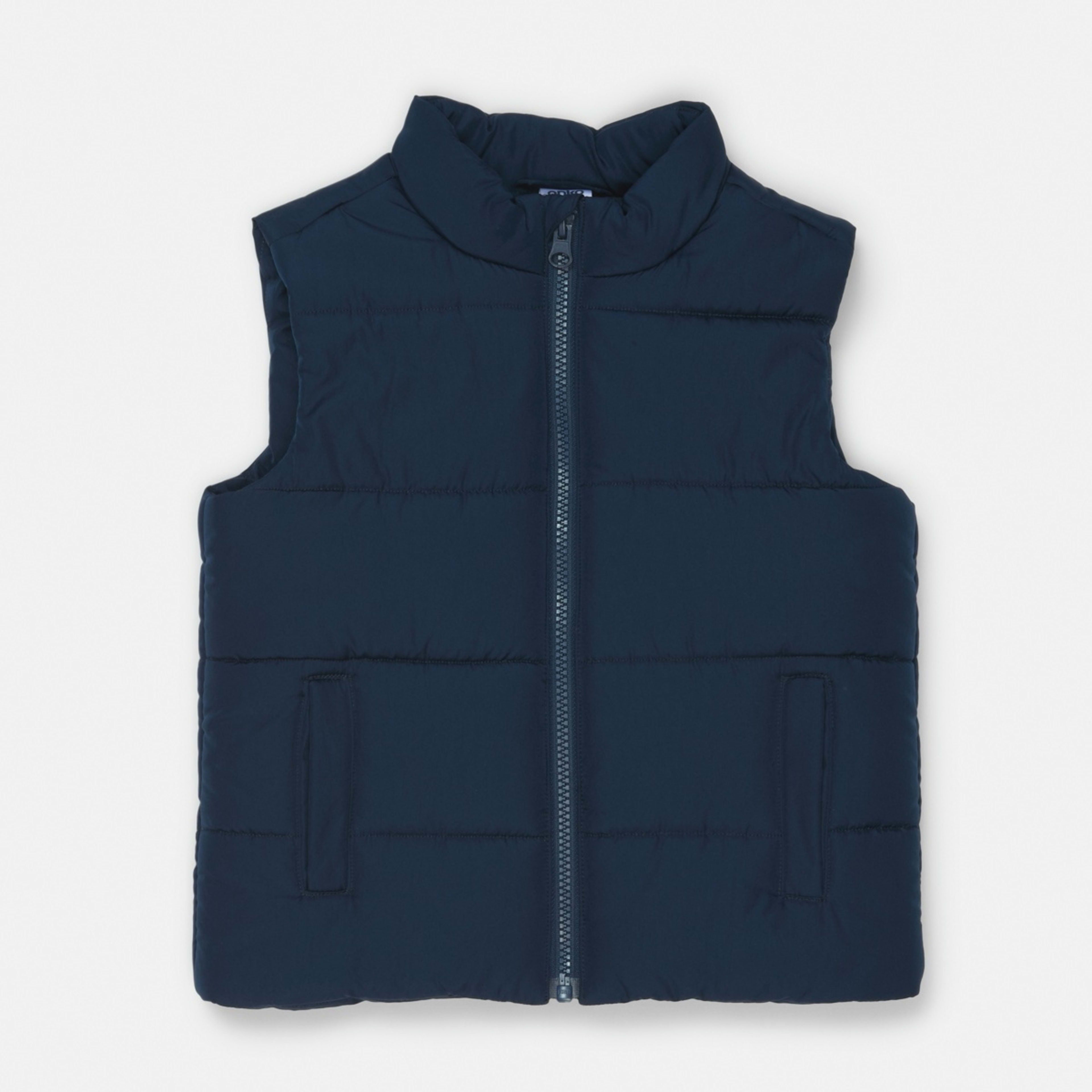 8 Basic Puffer Vest Dress Blue, 8 of 9