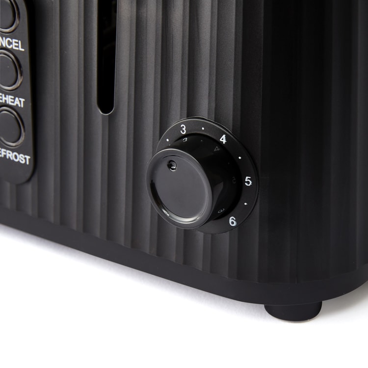 4 Slice Fluted Toaster Black Kmart