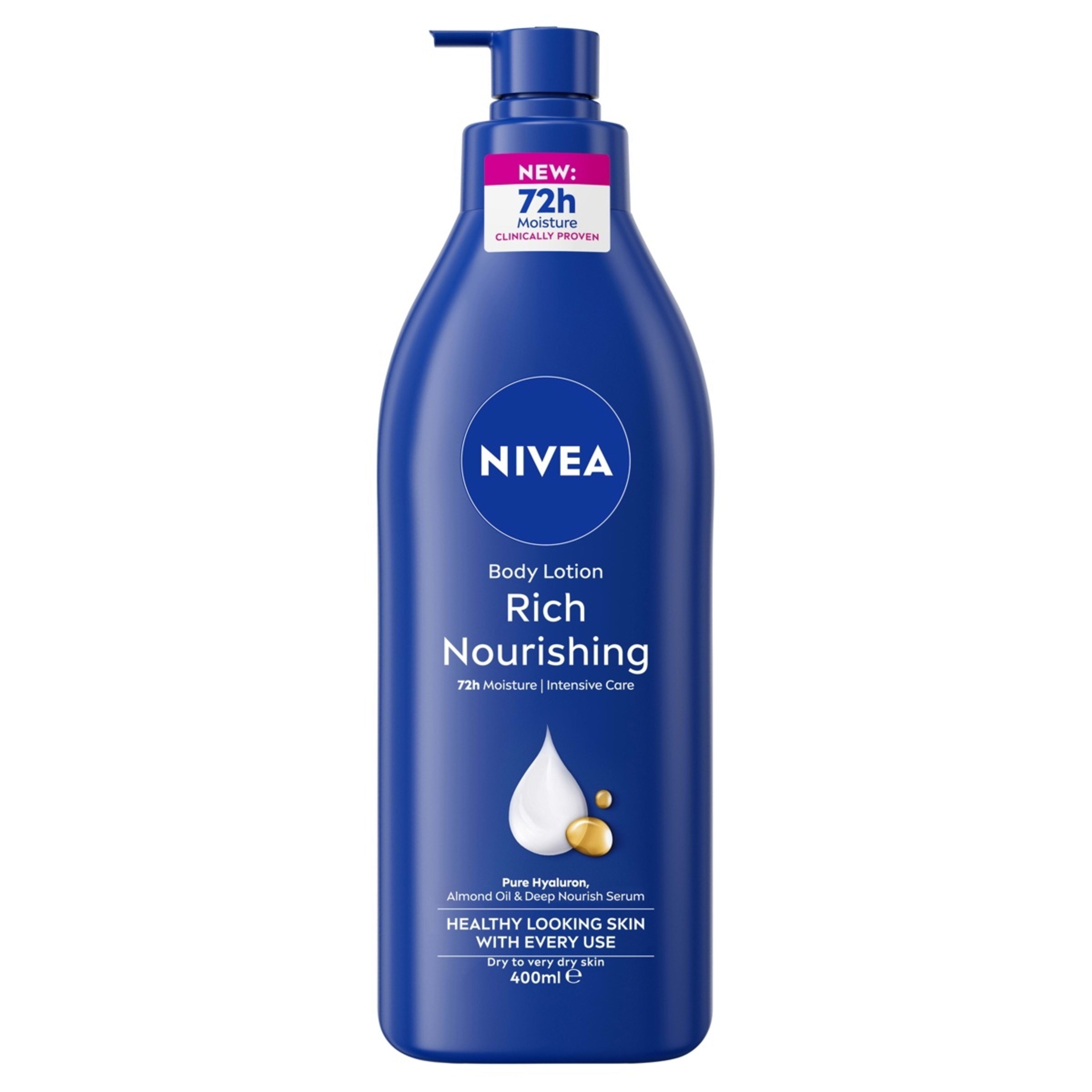 1 Nivea Rich Nourishing Body Lotion 400ml -  Almond Oil & Vitamin E, 1 of 10