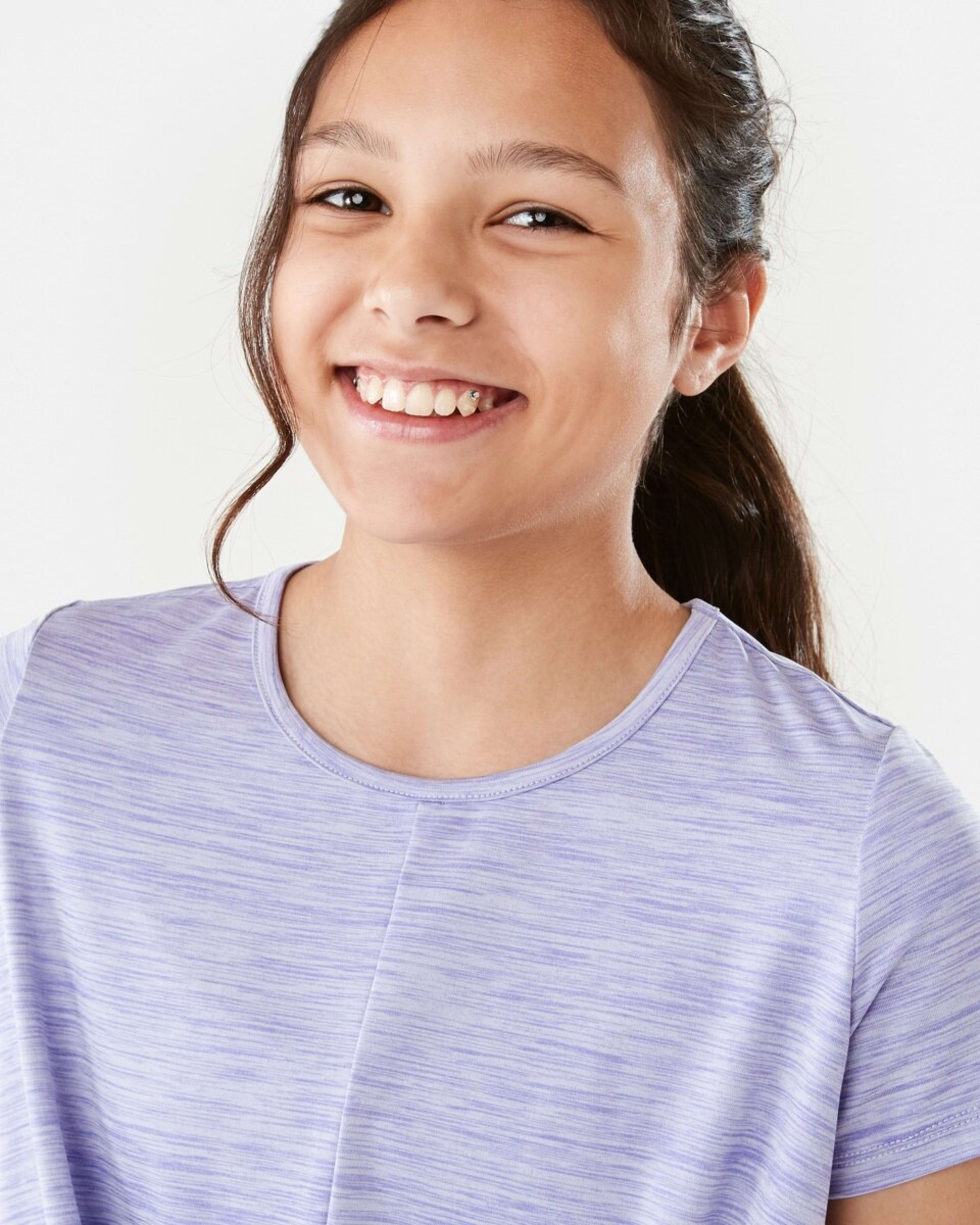 3 Active Kids Twist Front T-shirt Purp Marle, 3 of 9