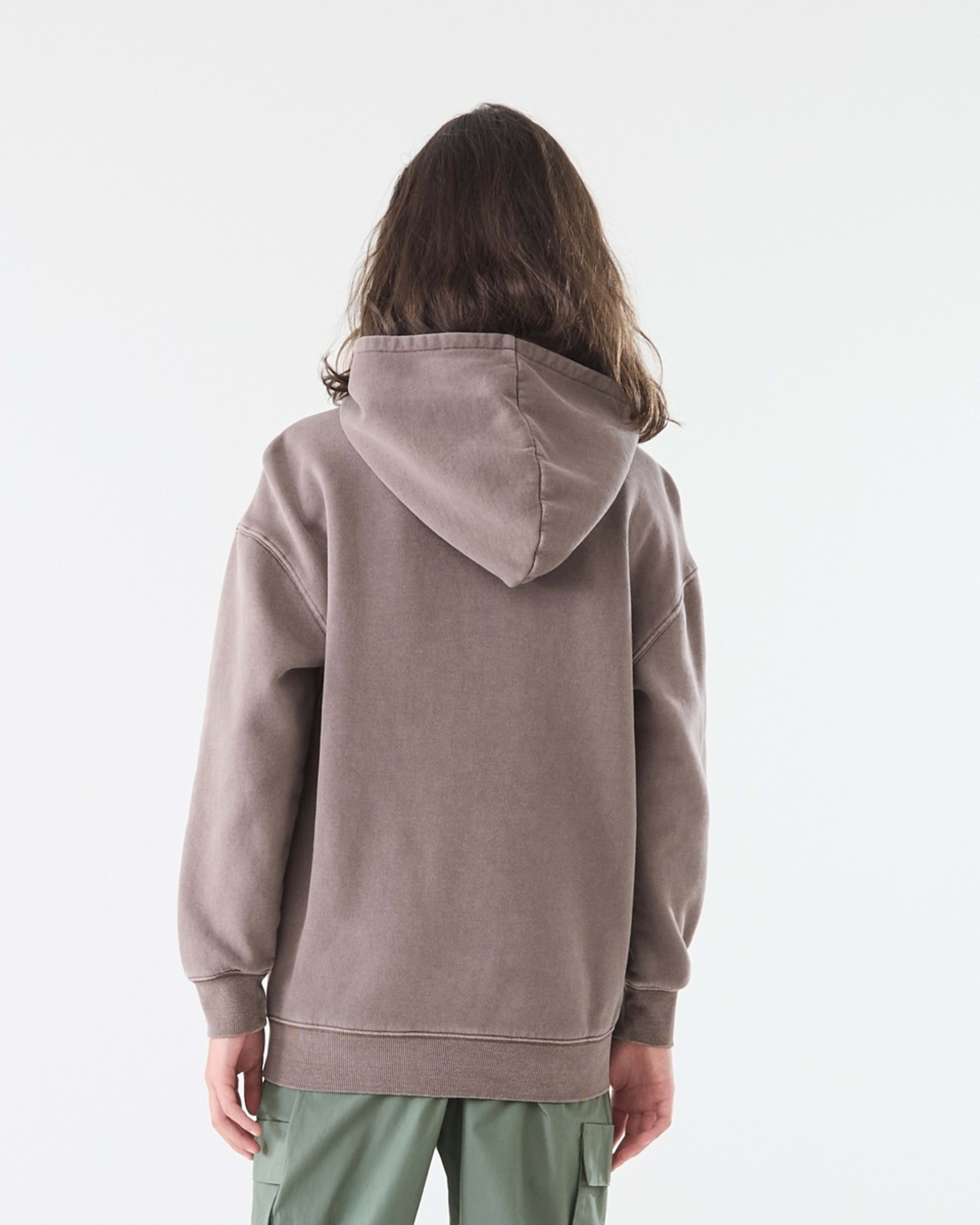 2 Oversized Washed Hoodie with Pocket Brown Choc, 2 of 6