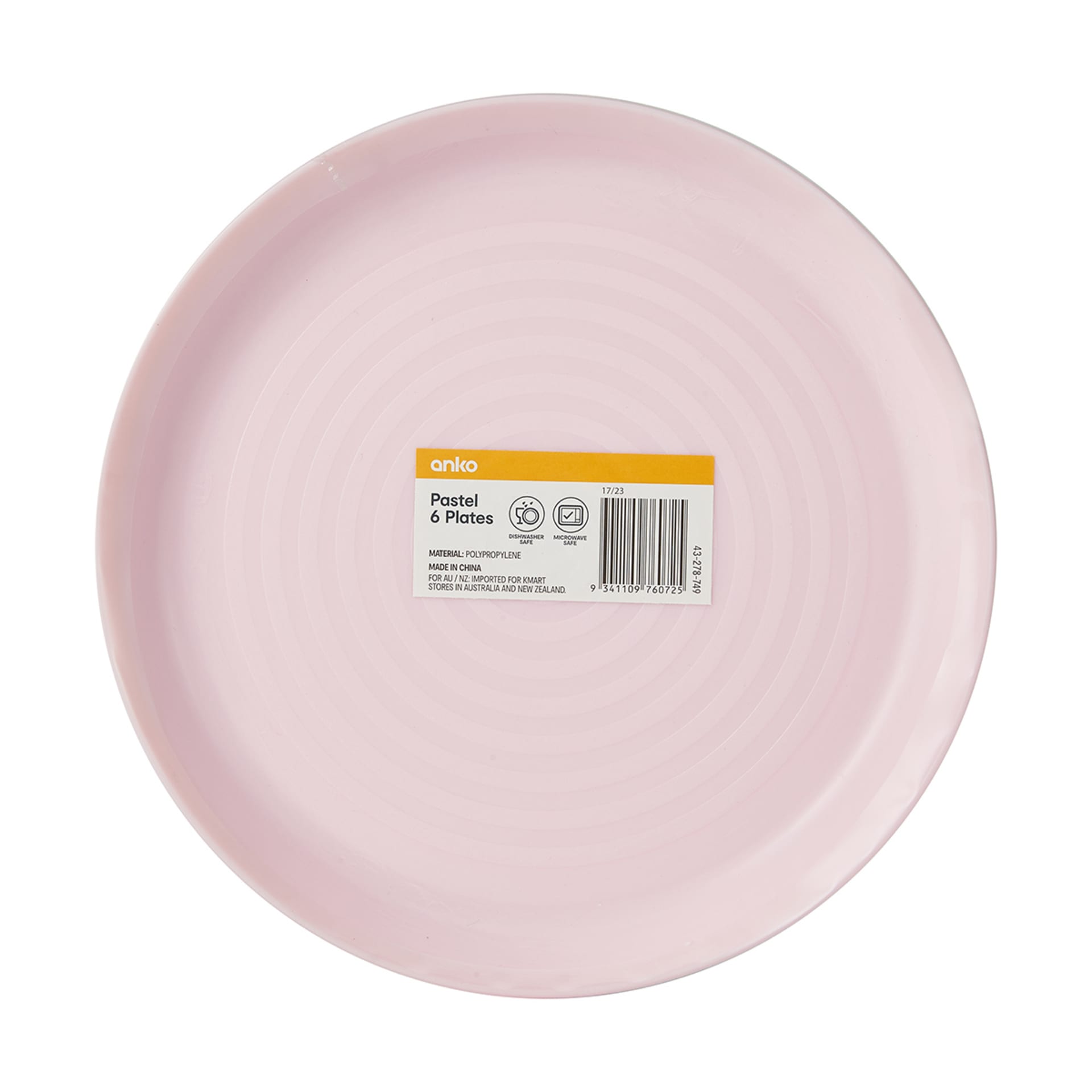 6 Pack Pastel Plates Kmart