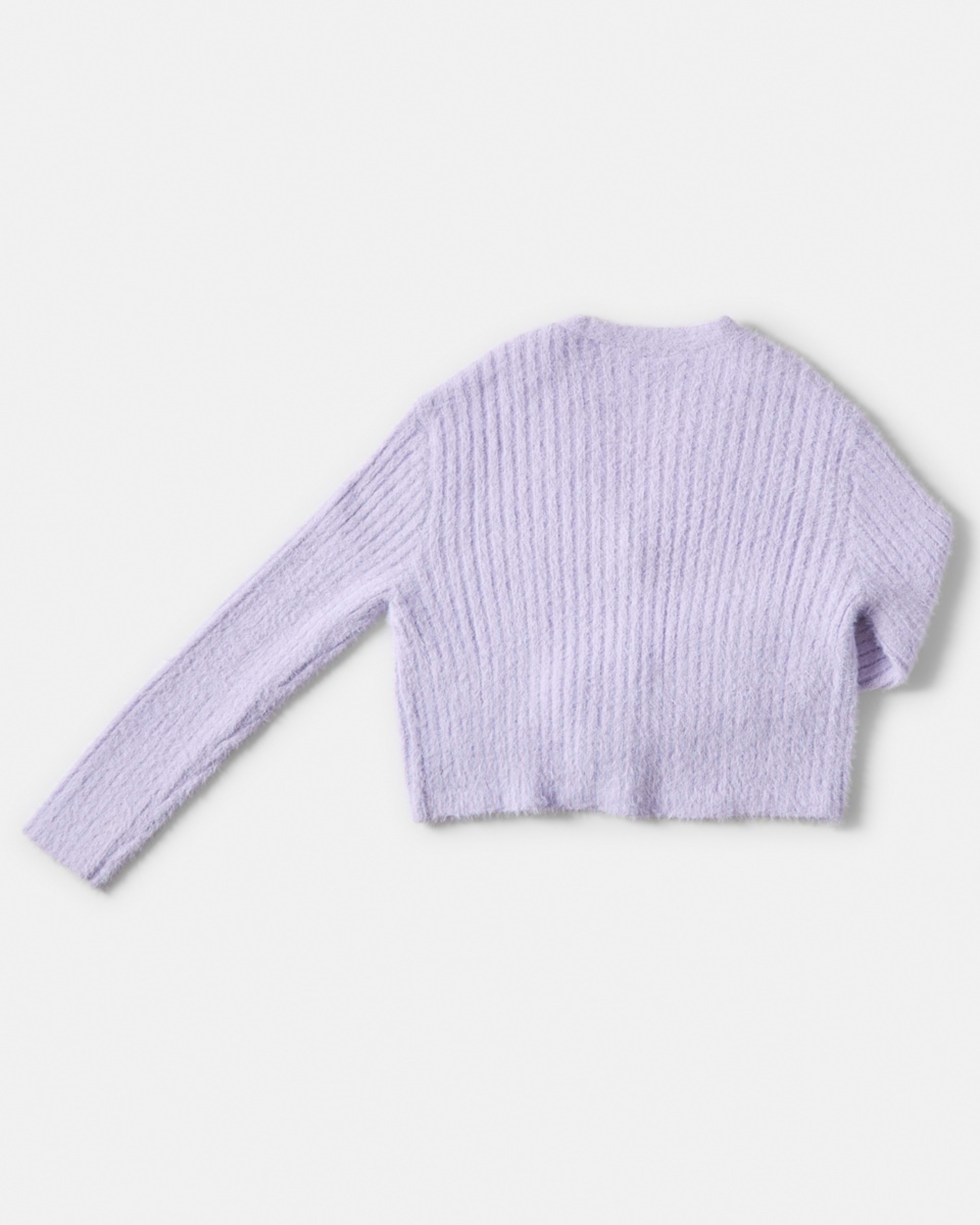 9 Crop Rib Cardigan Pst Purple, 9 of 9