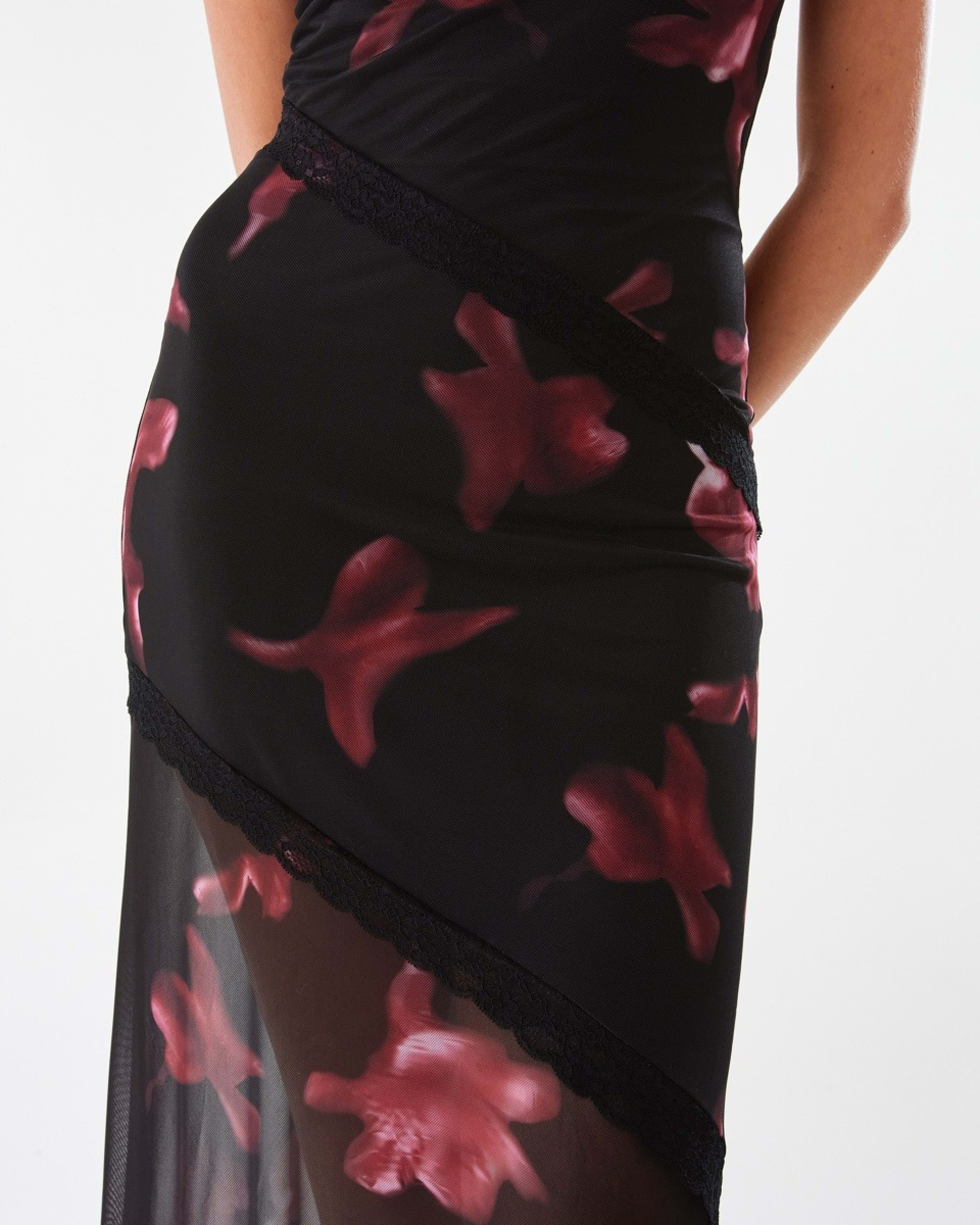 7 Sleeveless Asymmetric Mesh Maxi Dress Abst Flrl, 7 of 10