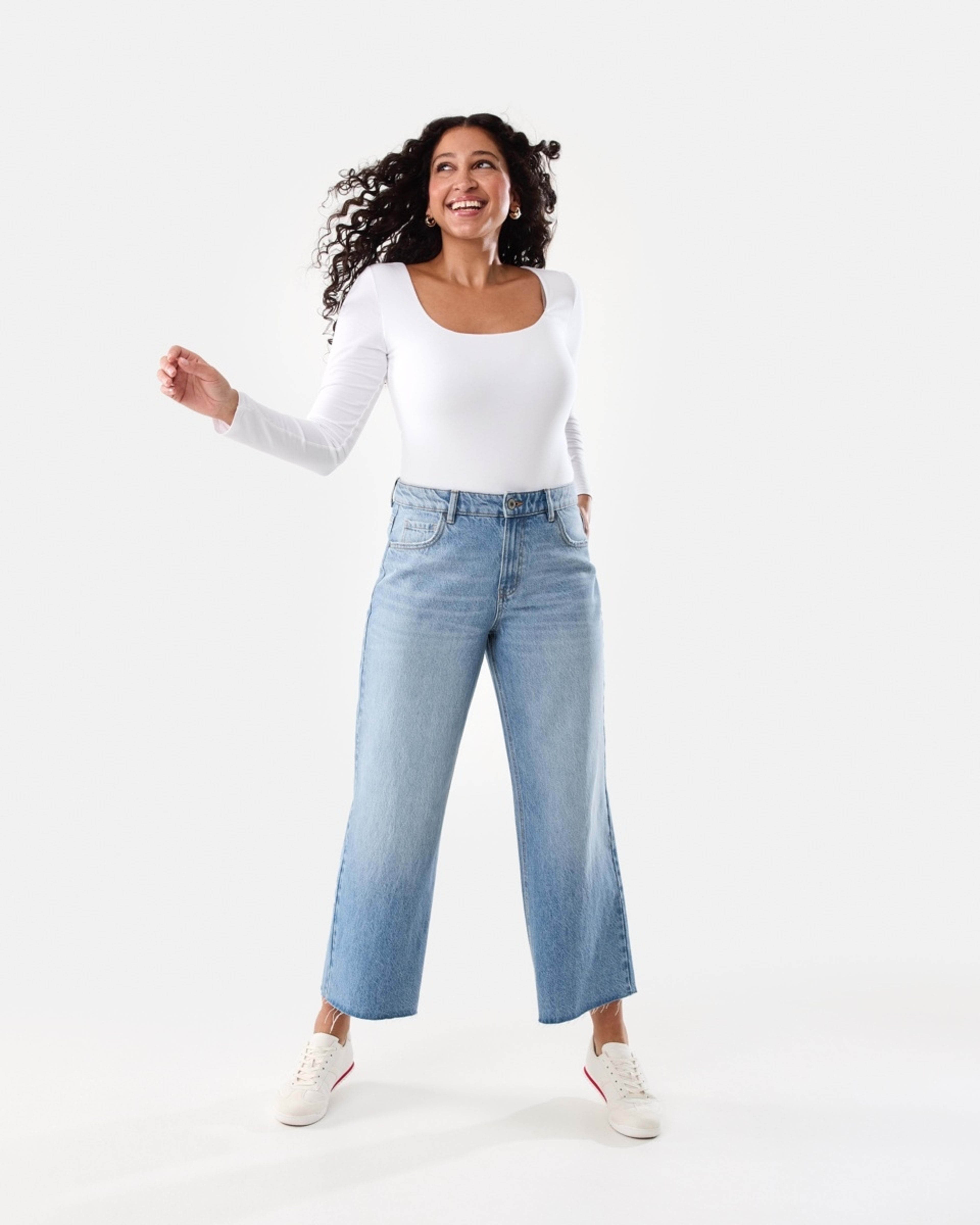 2 Long Sleeve Square Neck Top White, 2 of 9