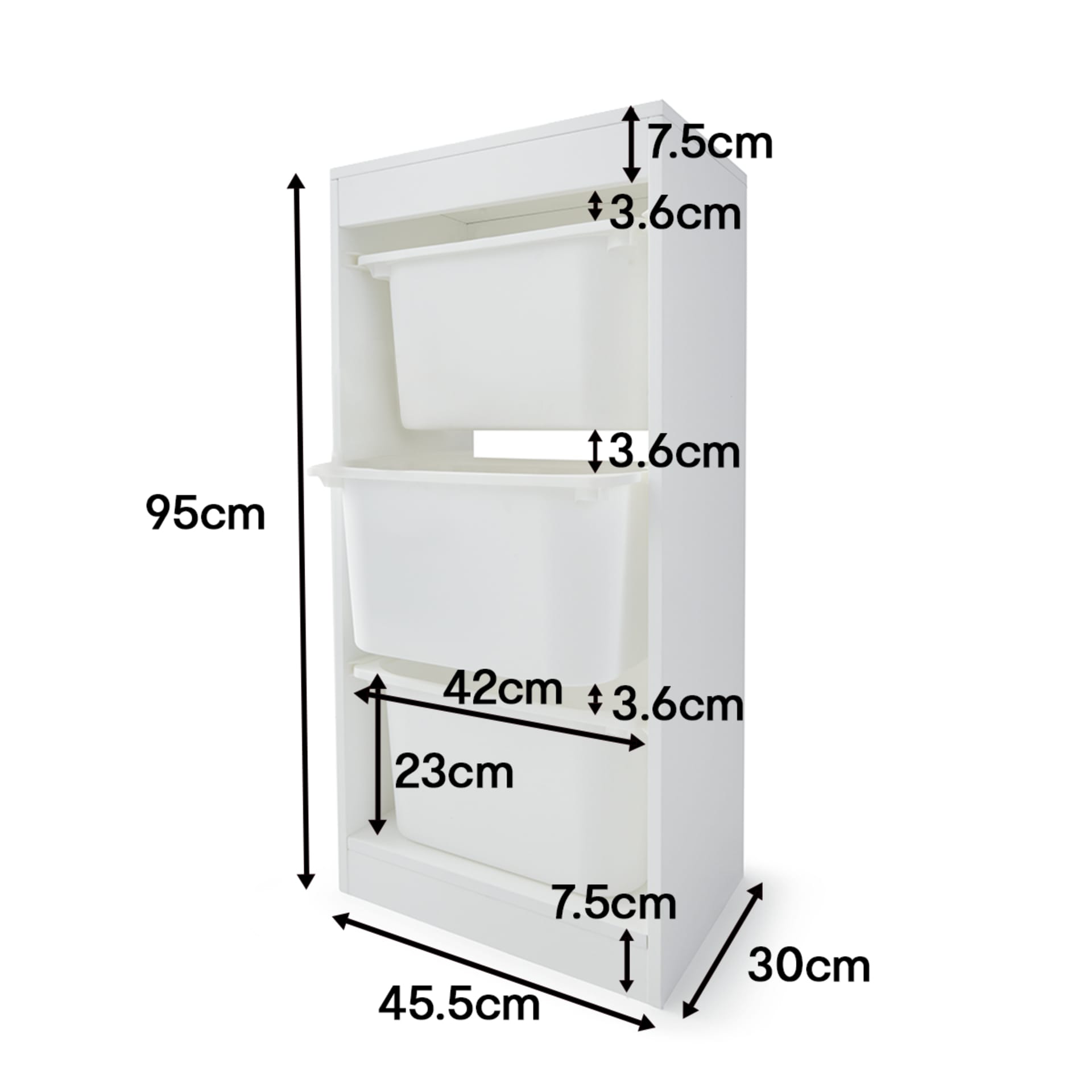 Kids Storage Unit with 3 Tubs Kmart