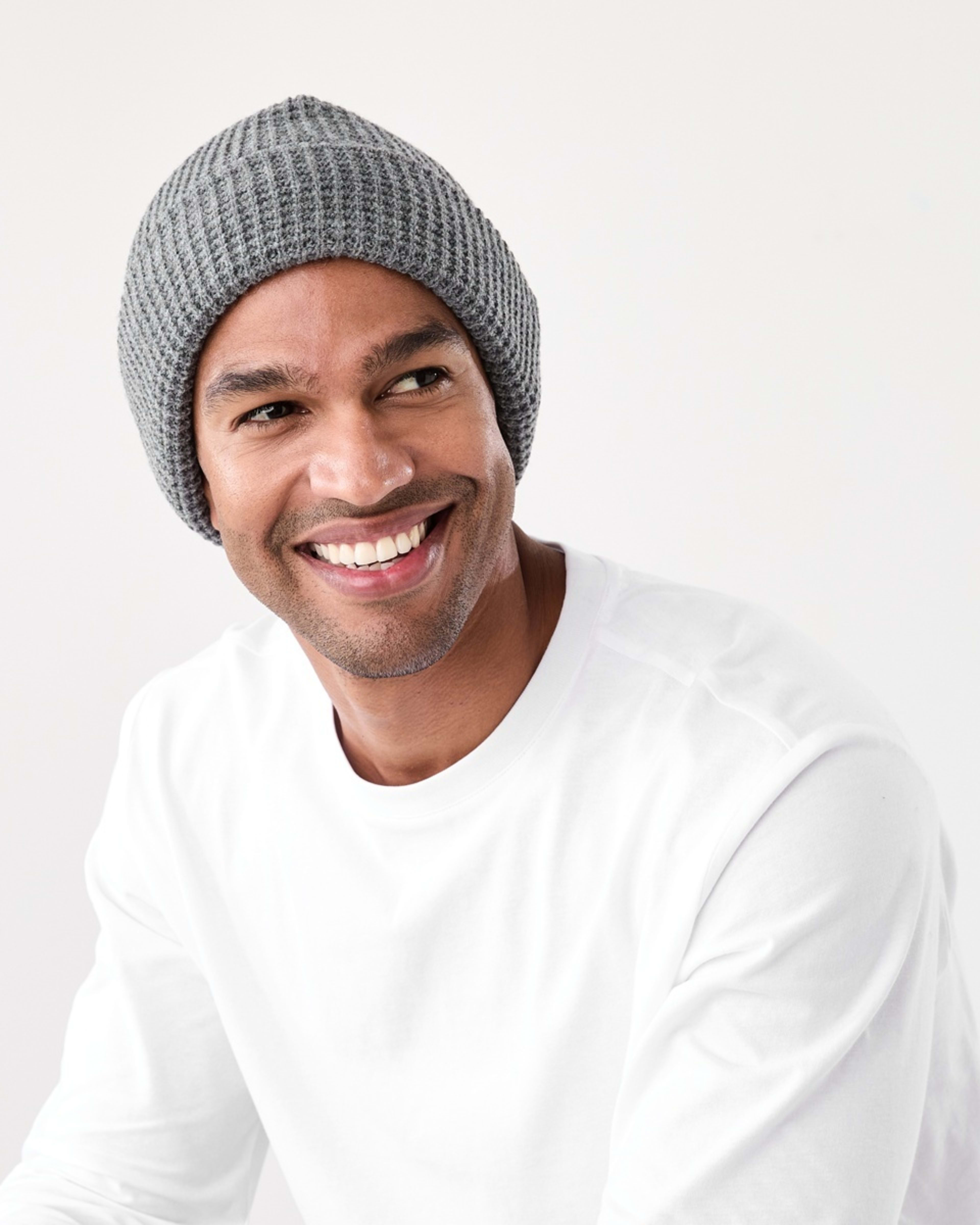 4 Waffle Beanie Grey Marle, 4 of 4